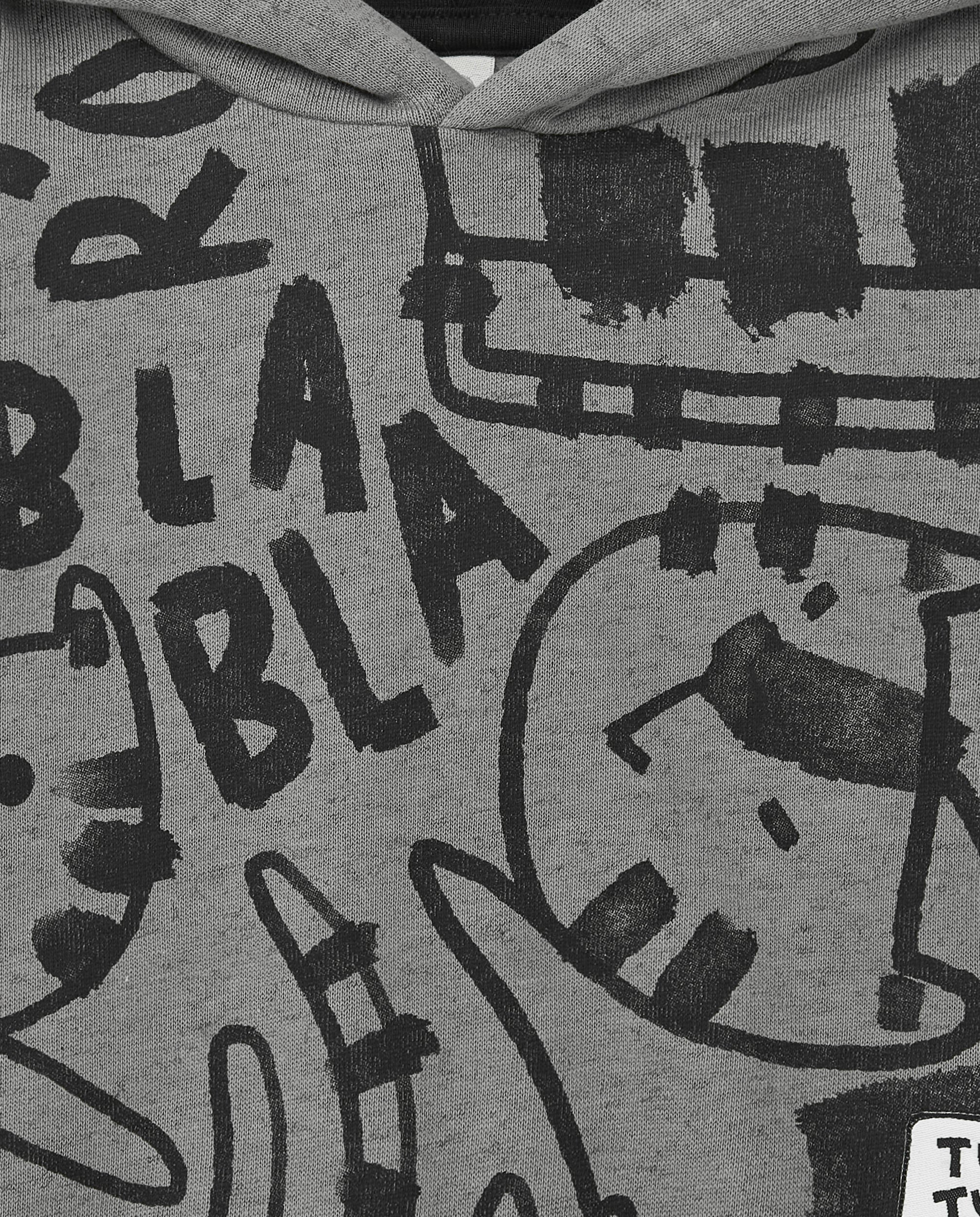 Sudadera felpa niño en gris con capucha y estampado de tigres