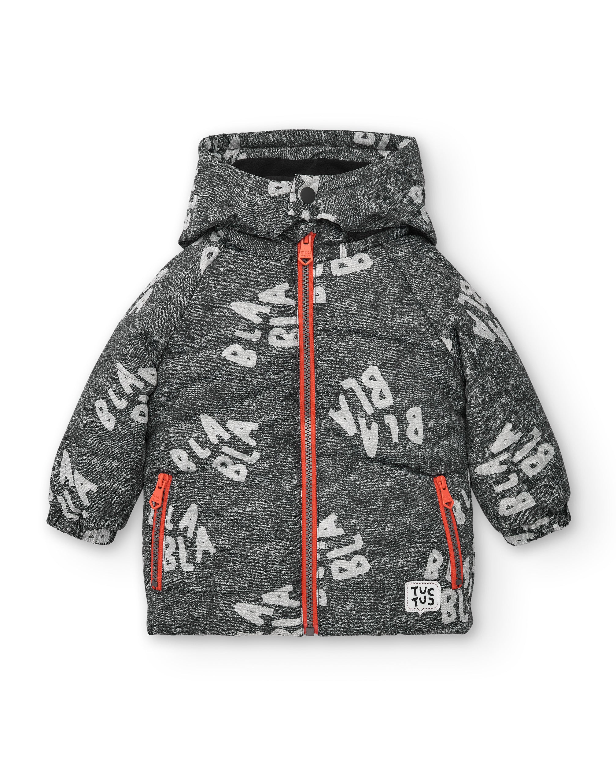 Chaqueta niño en gris con capucha y estampado colección Cartoon