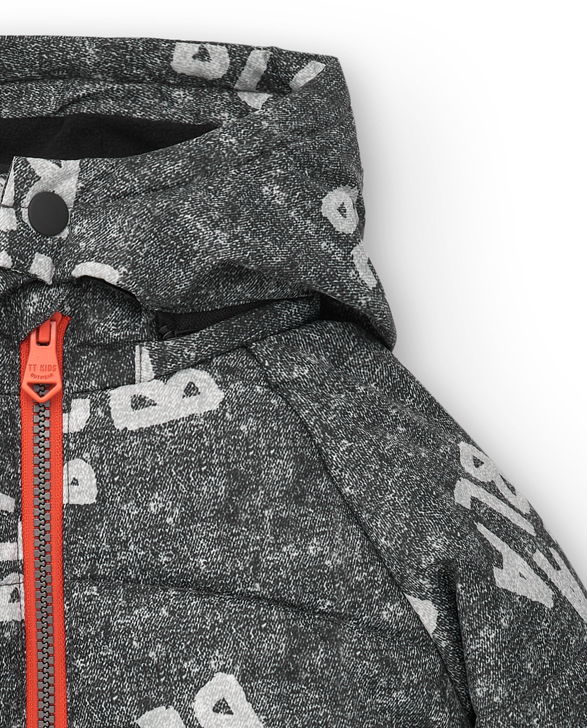 Chaqueta niño en gris con capucha y estampado colección Cartoon