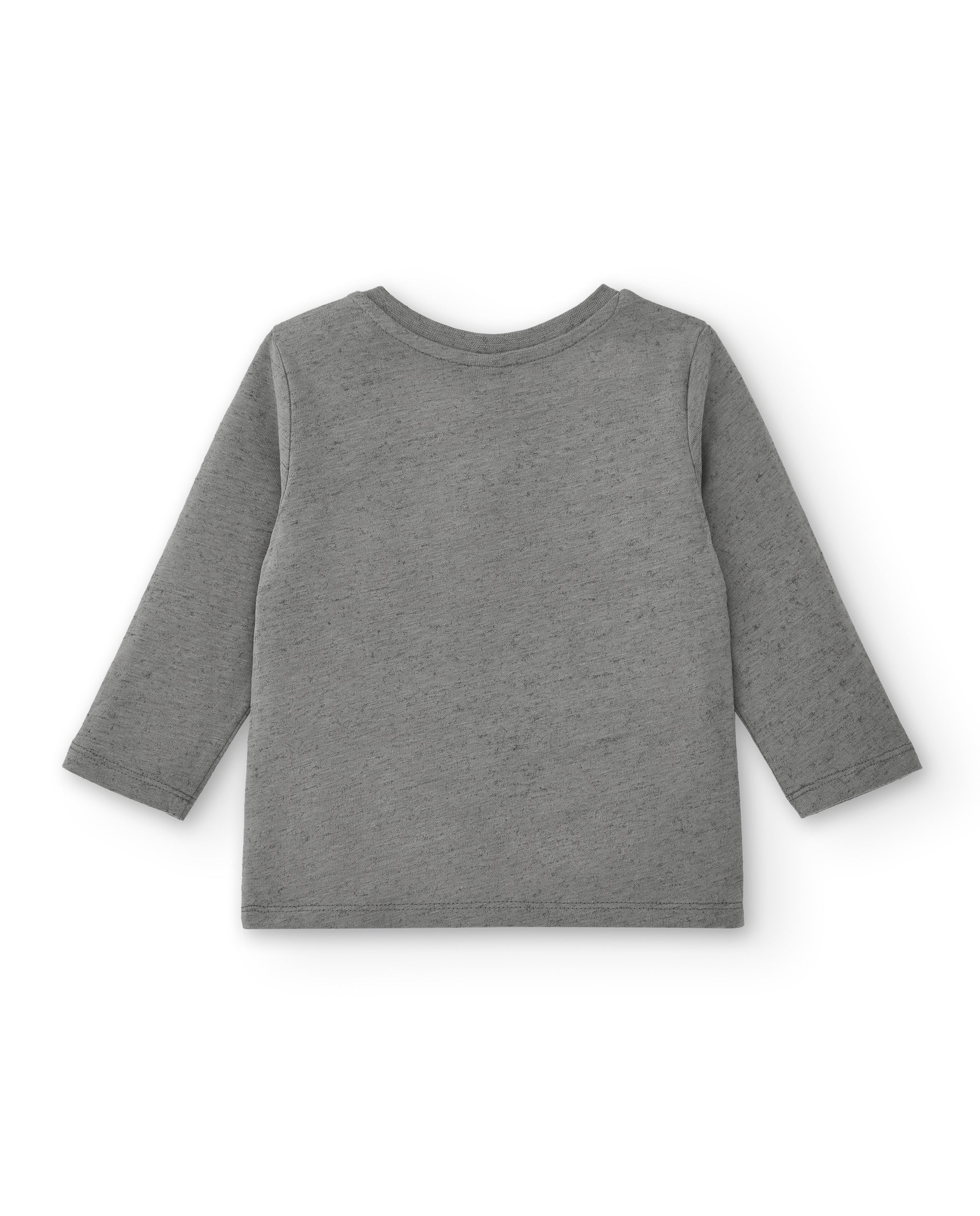 Camiseta niño en gris con estampado de tigre y detalles