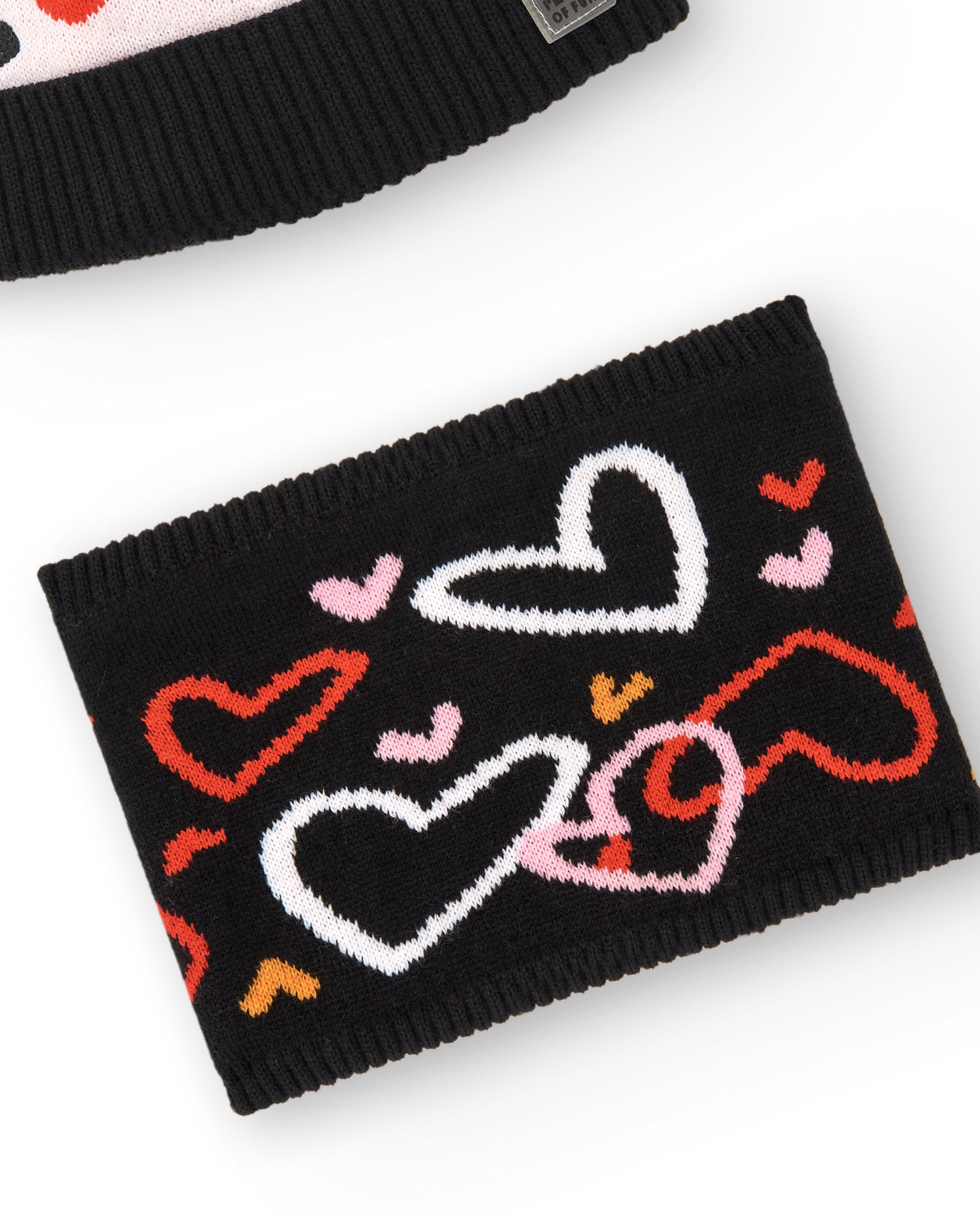 Set gorro y braga niña en negro con estampado de tigre y