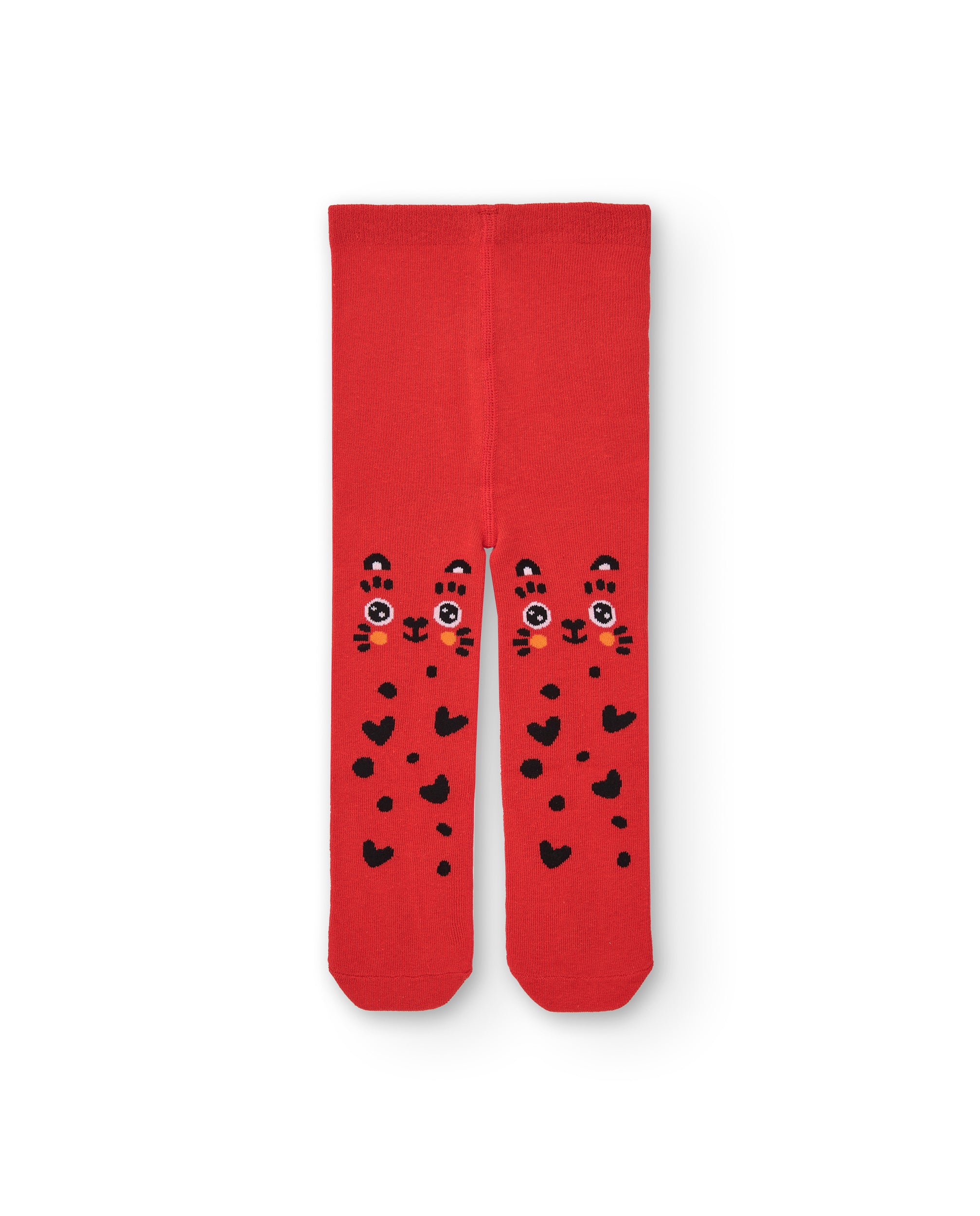 Leotardo niña en rojo con motivos de gatos colección Cartoon