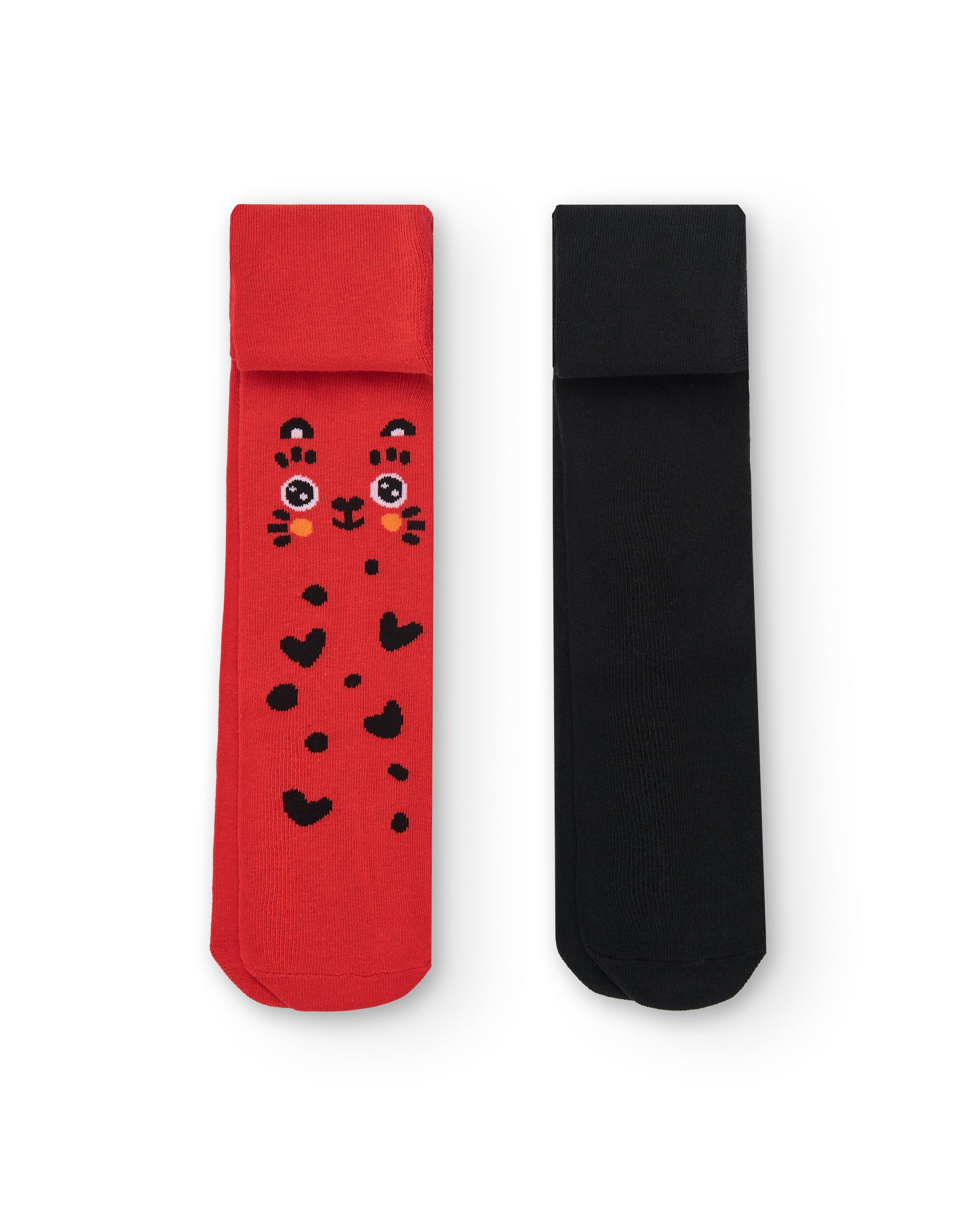 Leotardo niña en rojo con motivos de gatos colección Cartoon