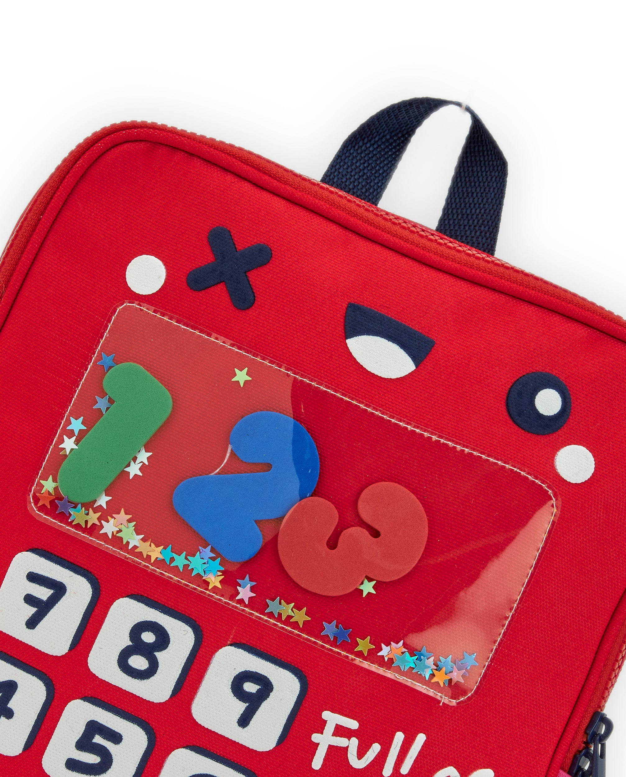 Mochila niño en rojo con diseño de calculadora colección Big