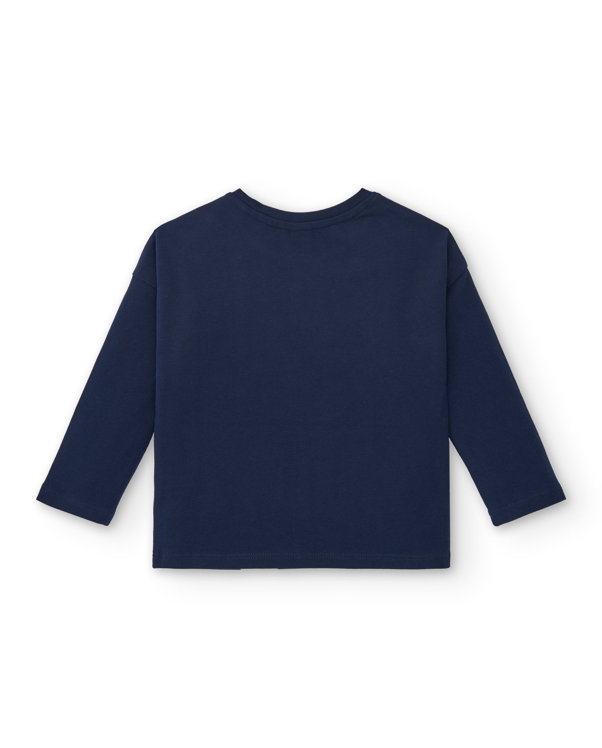 Camiseta niña en azul marino con estampado de personajes