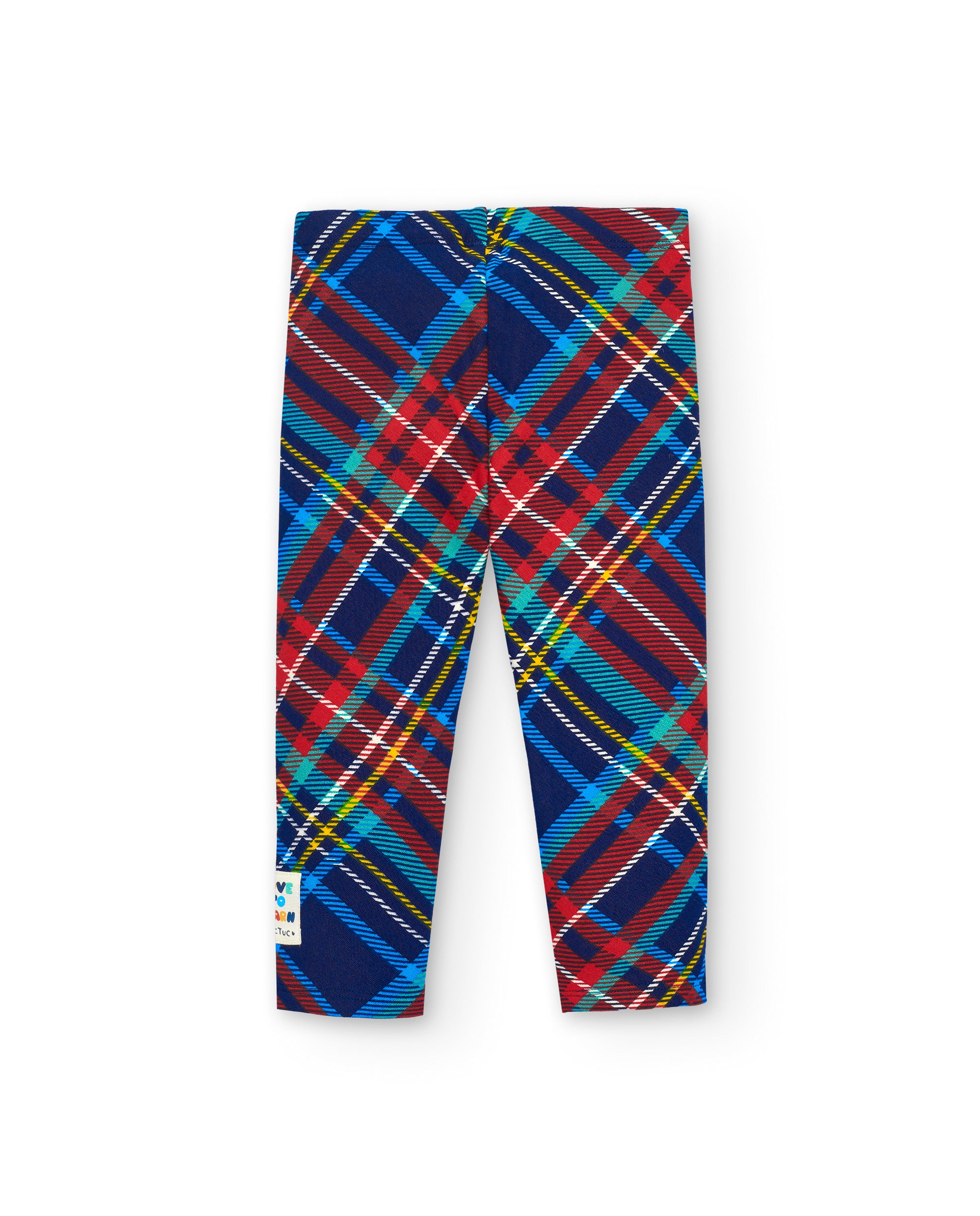 Leggings para niña en rojo con estampado a cuadros colección