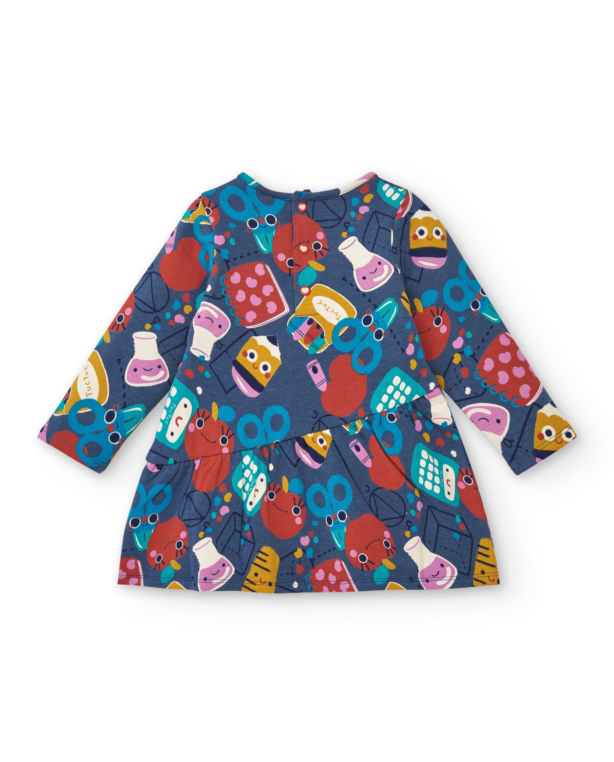 Vestido para niña en azul con estampado divertido colección Big