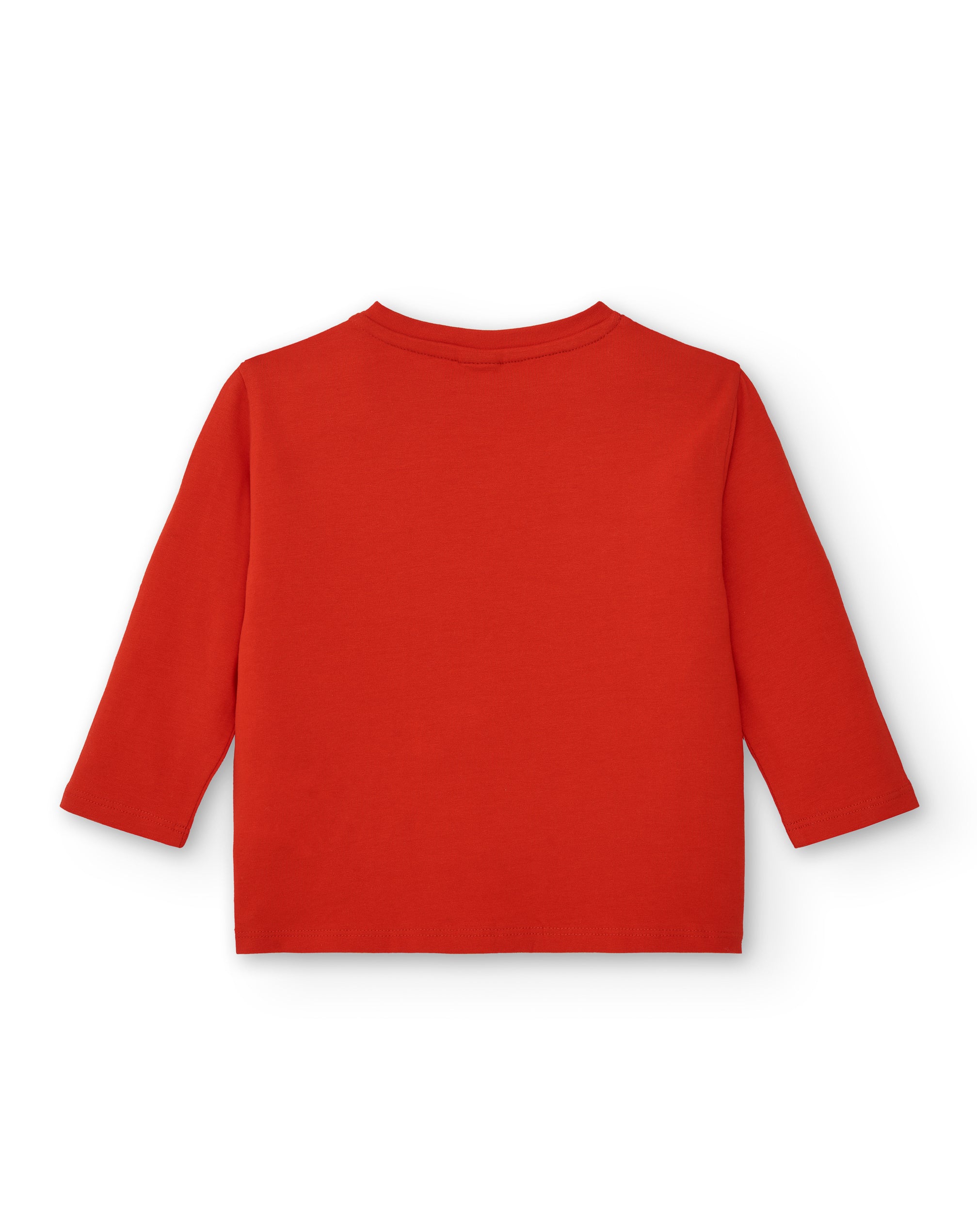 Camiseta de punto para niña en rojo con estampado divertido