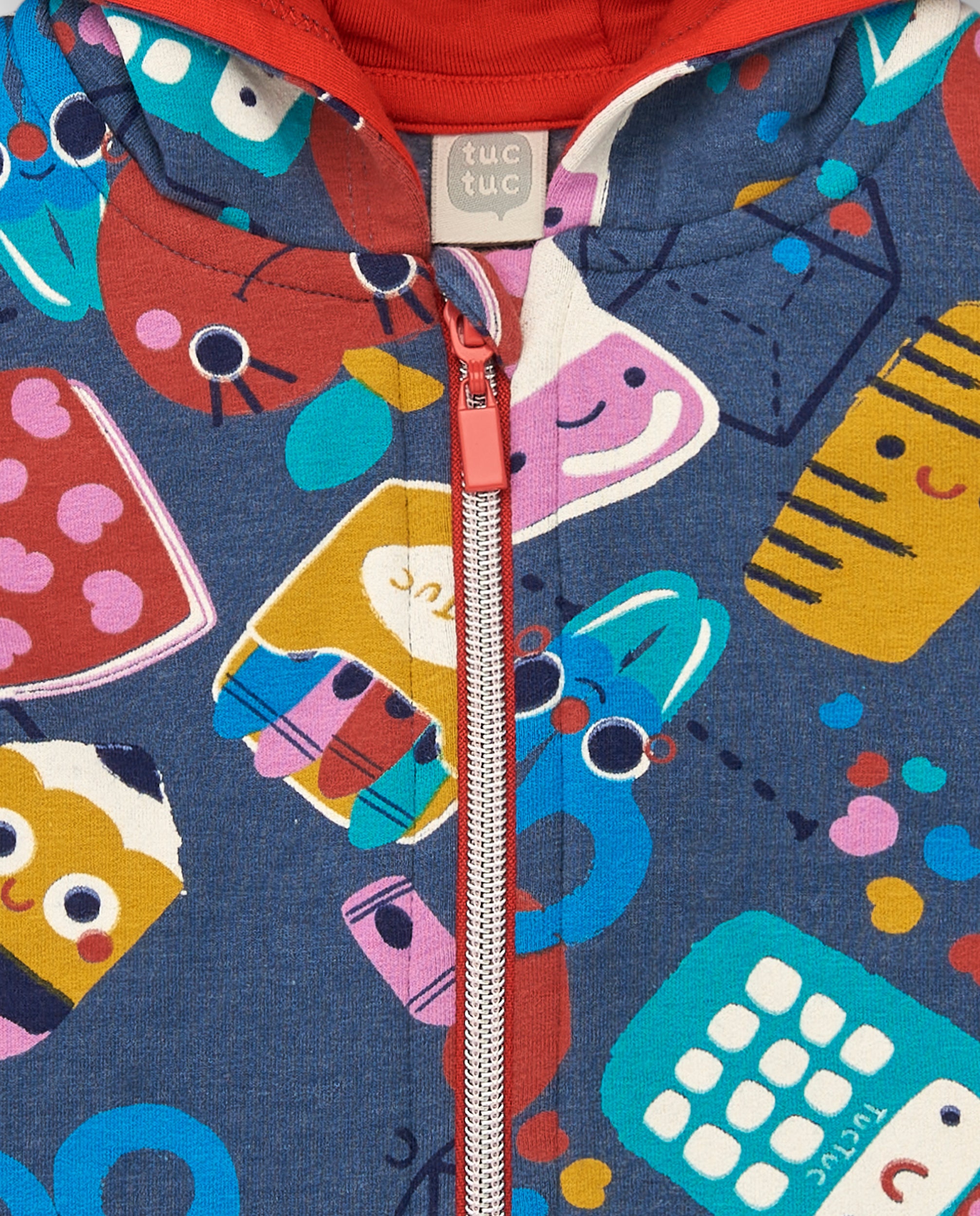 Sudadera para niña en azul con estampado divertido colección