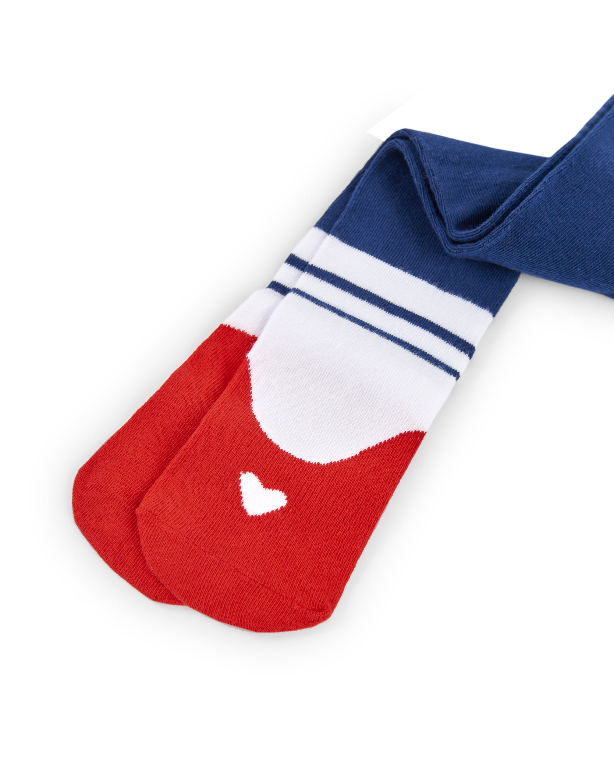 Pack de 2 leotardos para niña en azul con detalle de corazones