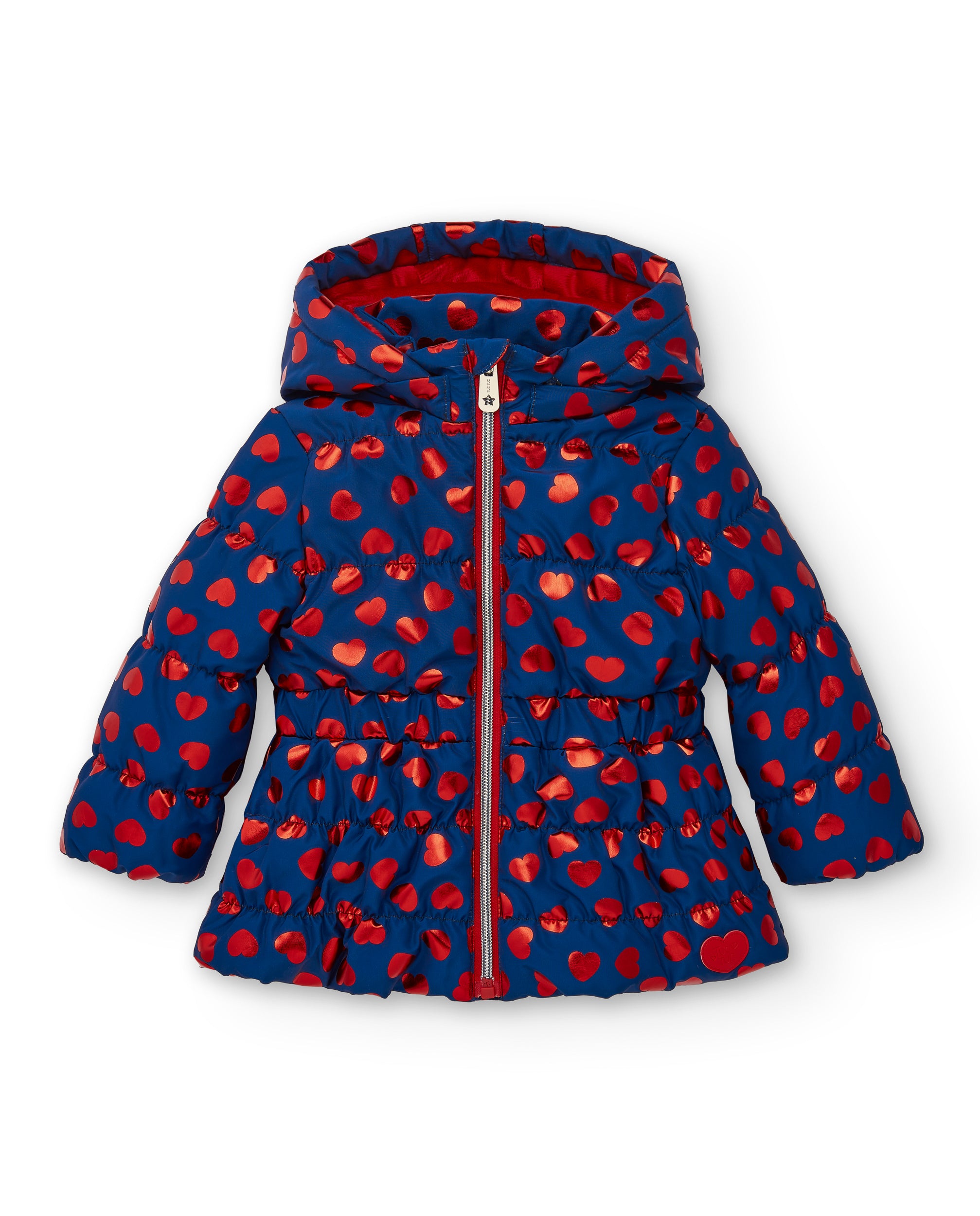 Parka técnica para niña en azul marino con estampado de