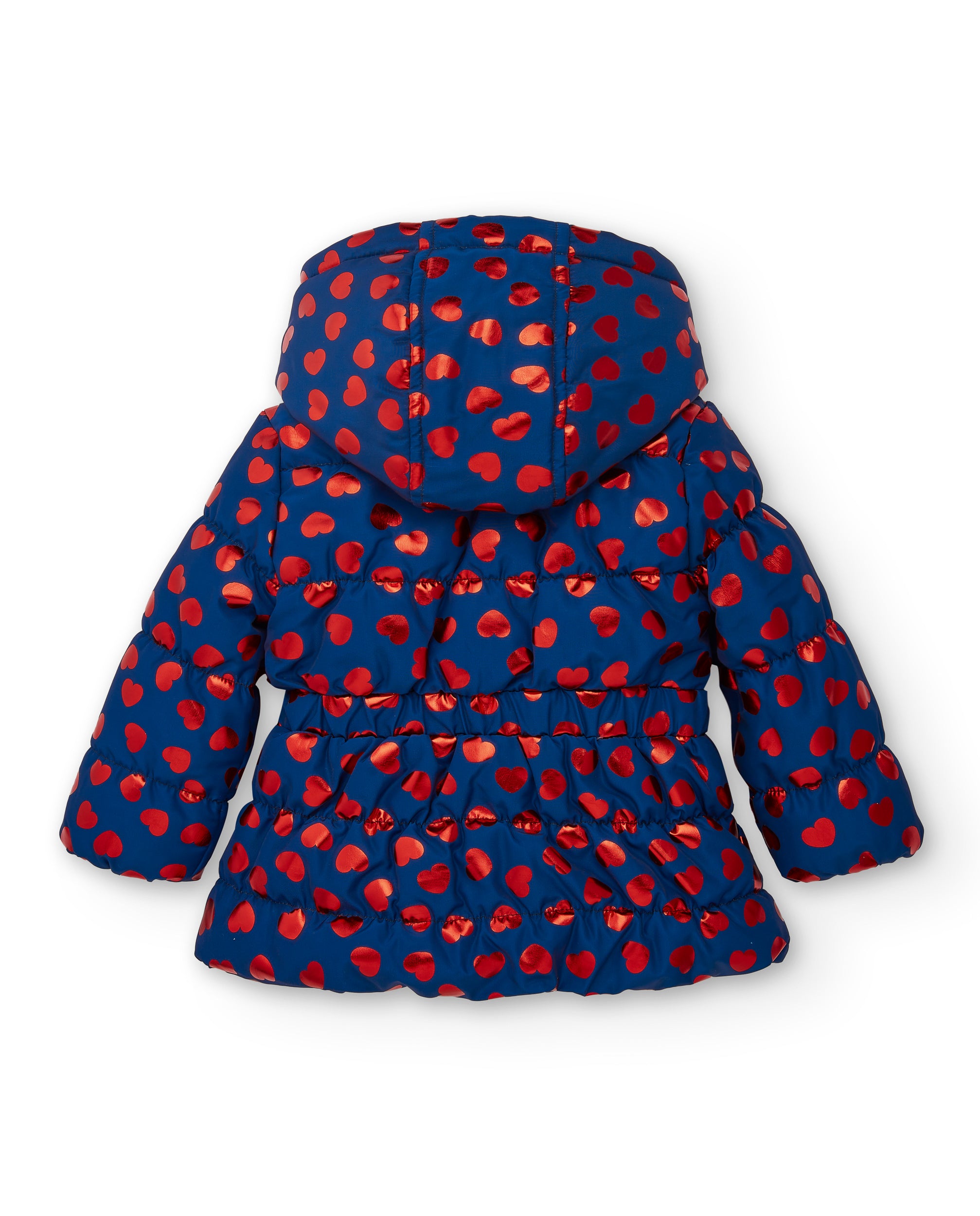 Parka técnica para niña en azul marino con estampado de