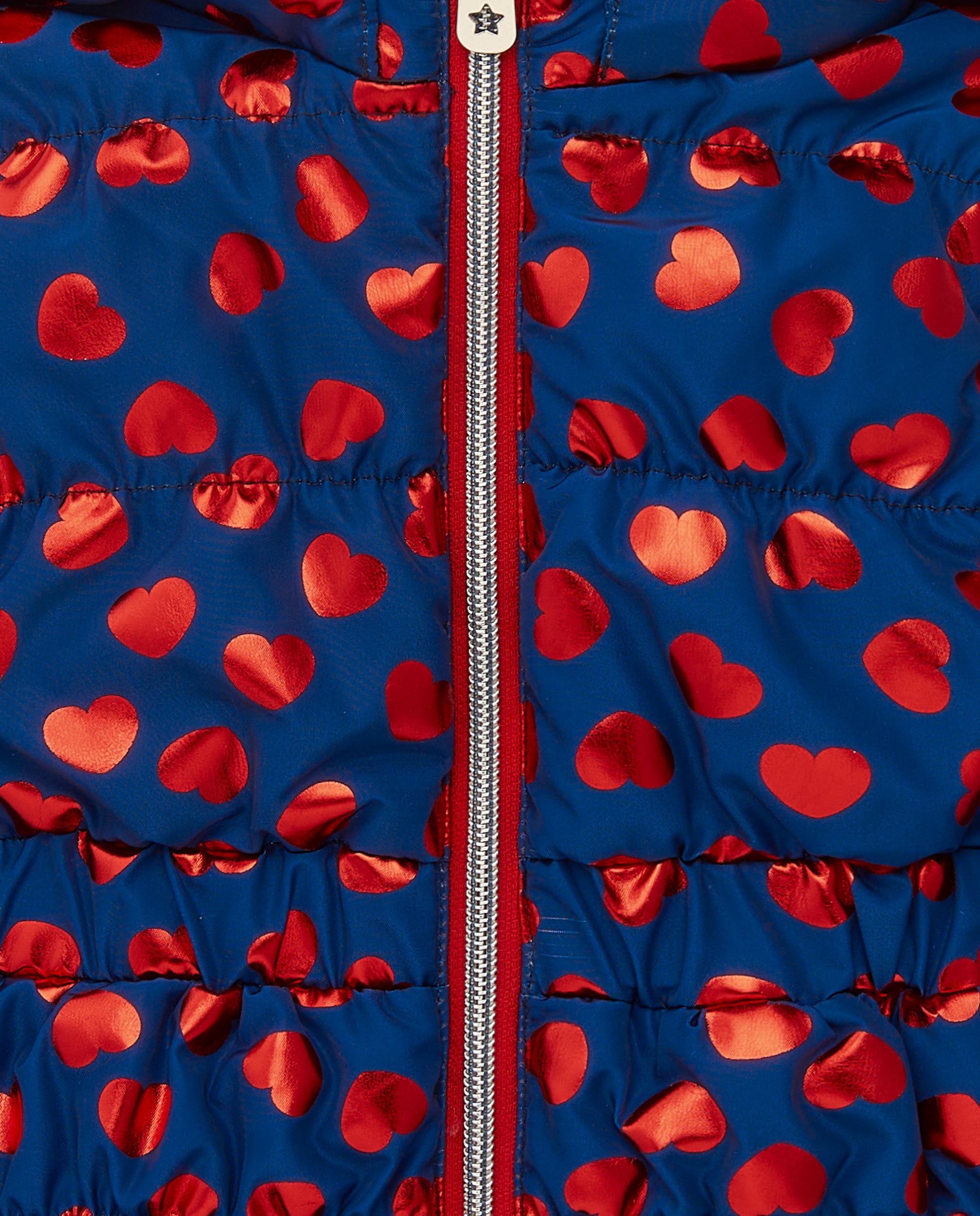 Parka técnica para niña en azul marino con estampado de