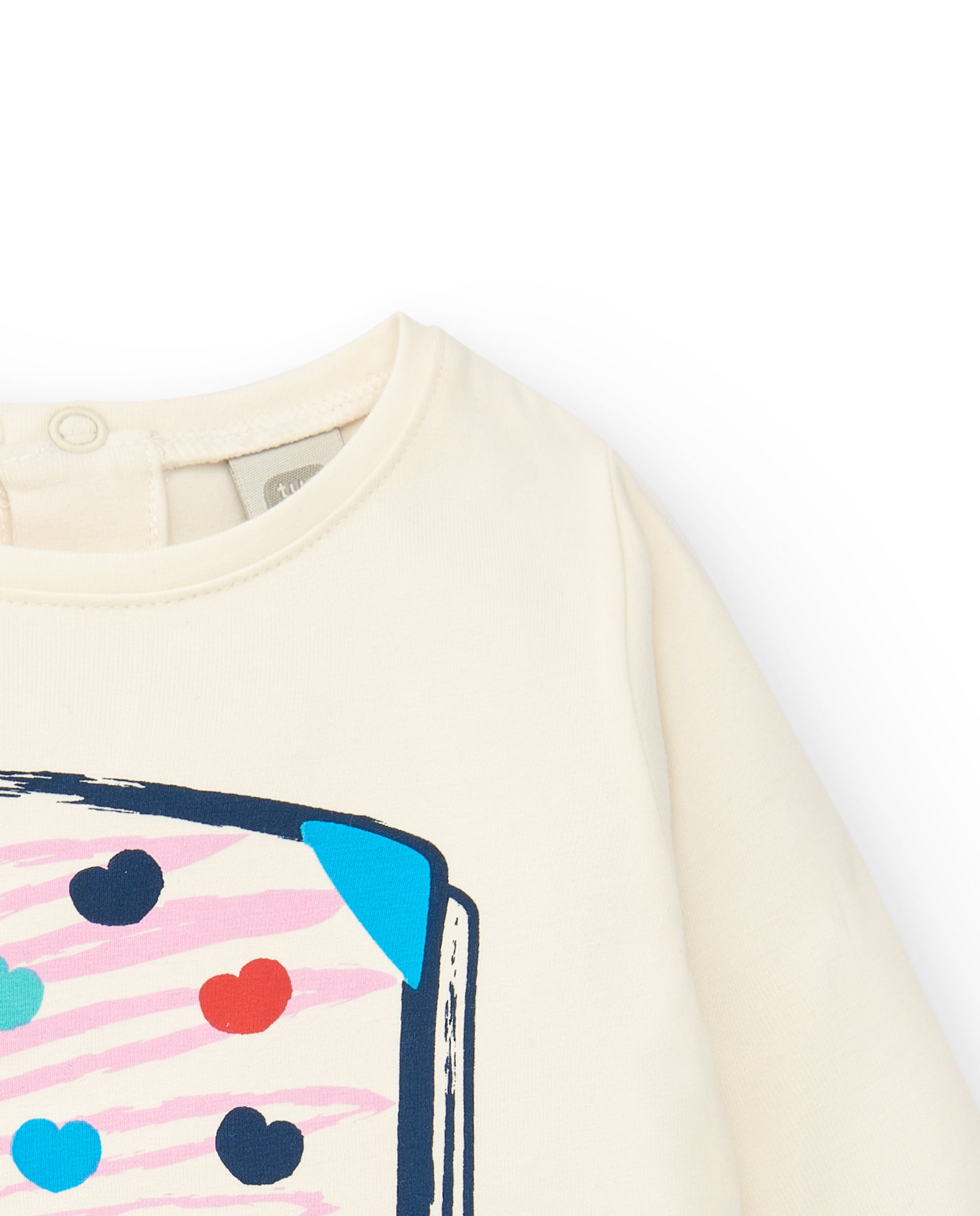 Camiseta de punto para niña en blanco con estampado divertido