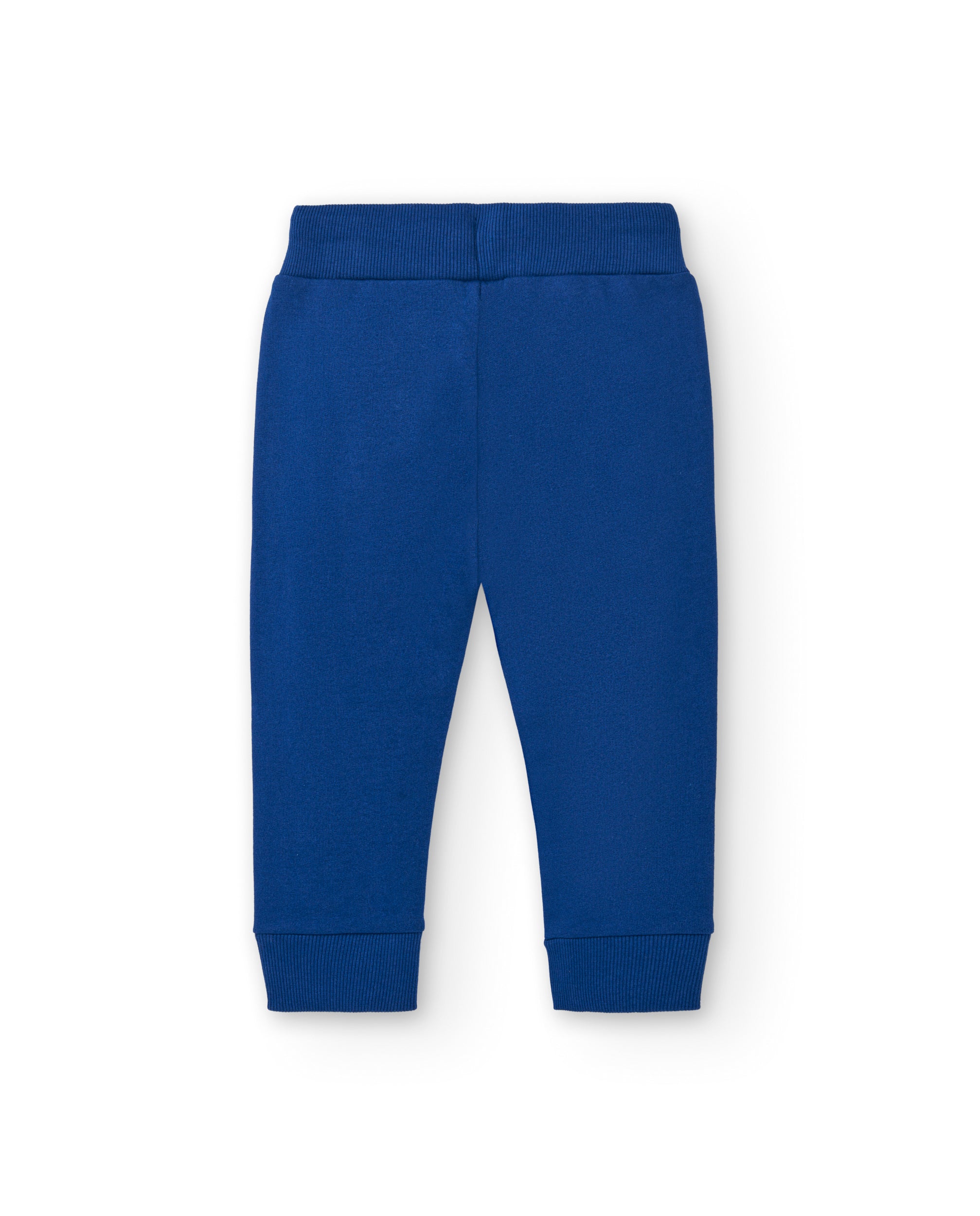 Pantalón felpa niño en azul con cordón ajustable colección