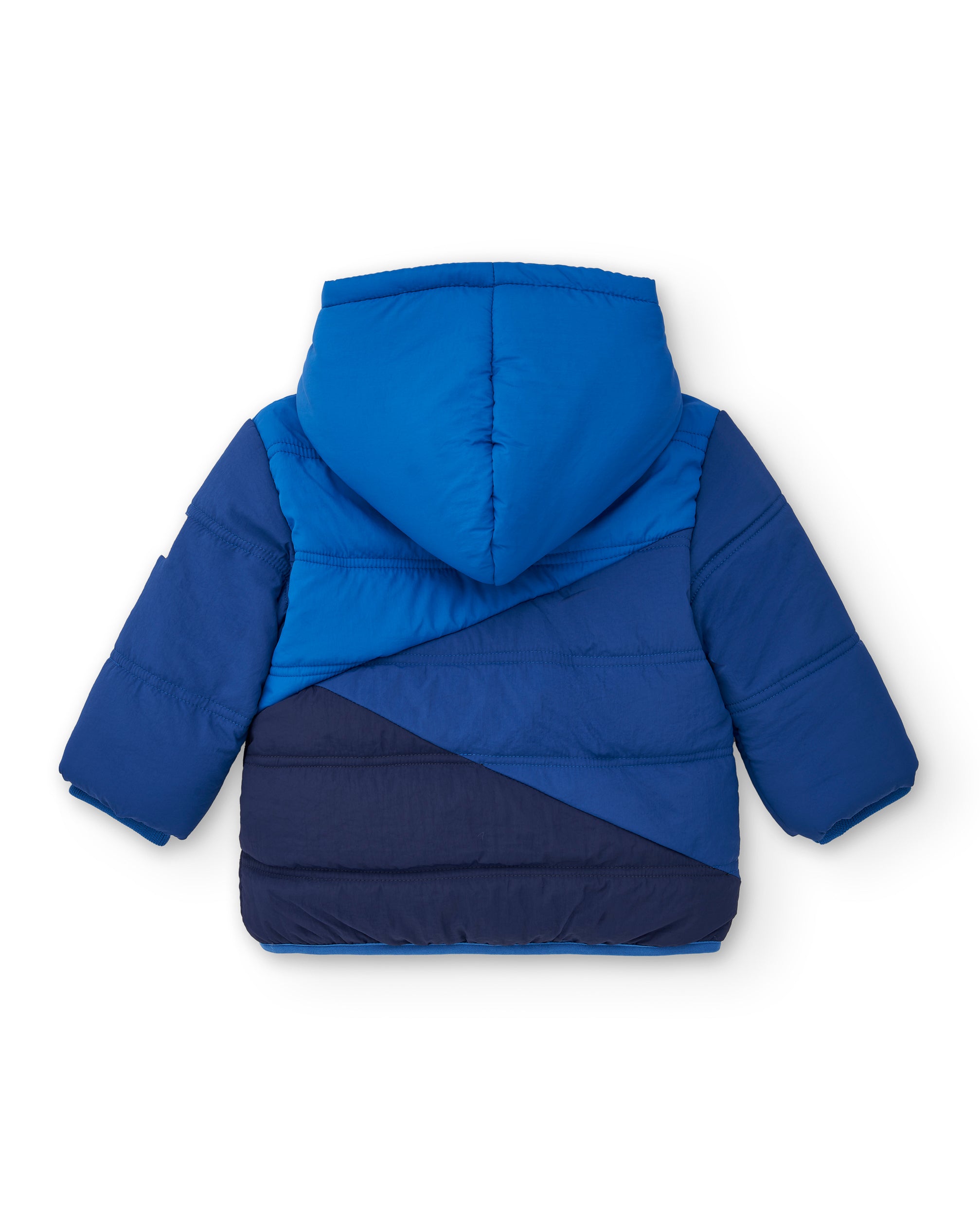 Parka técnica acolchada niño en azul con estrella estampada