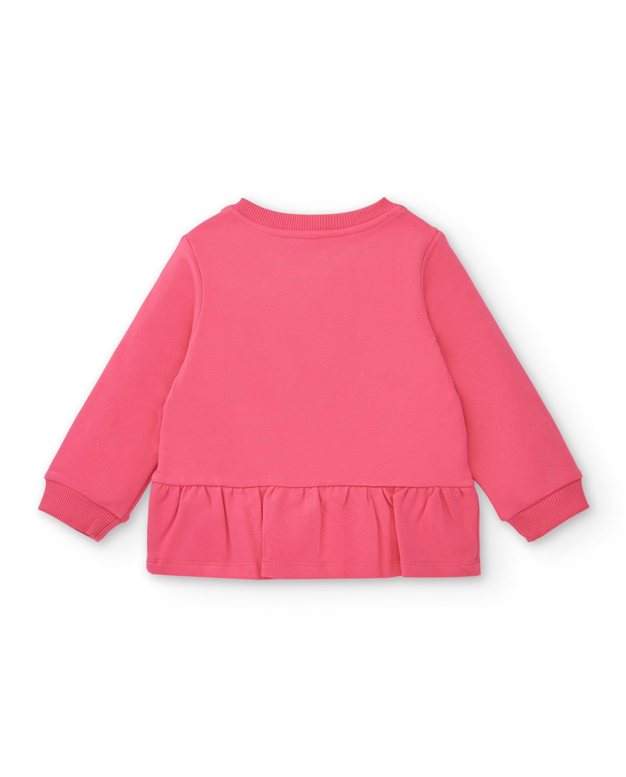 Chaqueta felpa niña en rosa con estrellas y volante colección