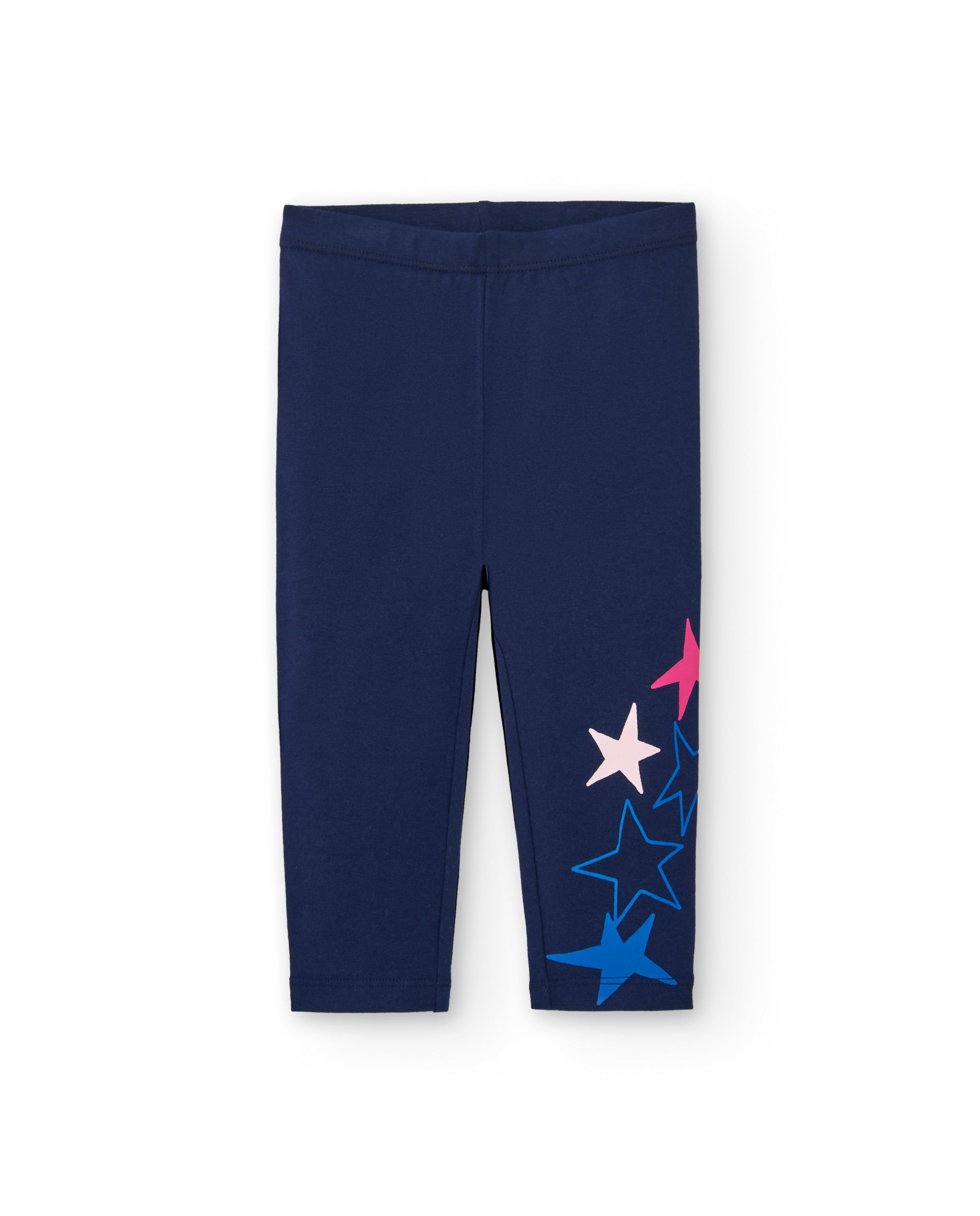 Leggings niña en azul marino con estrellas coloridas colección