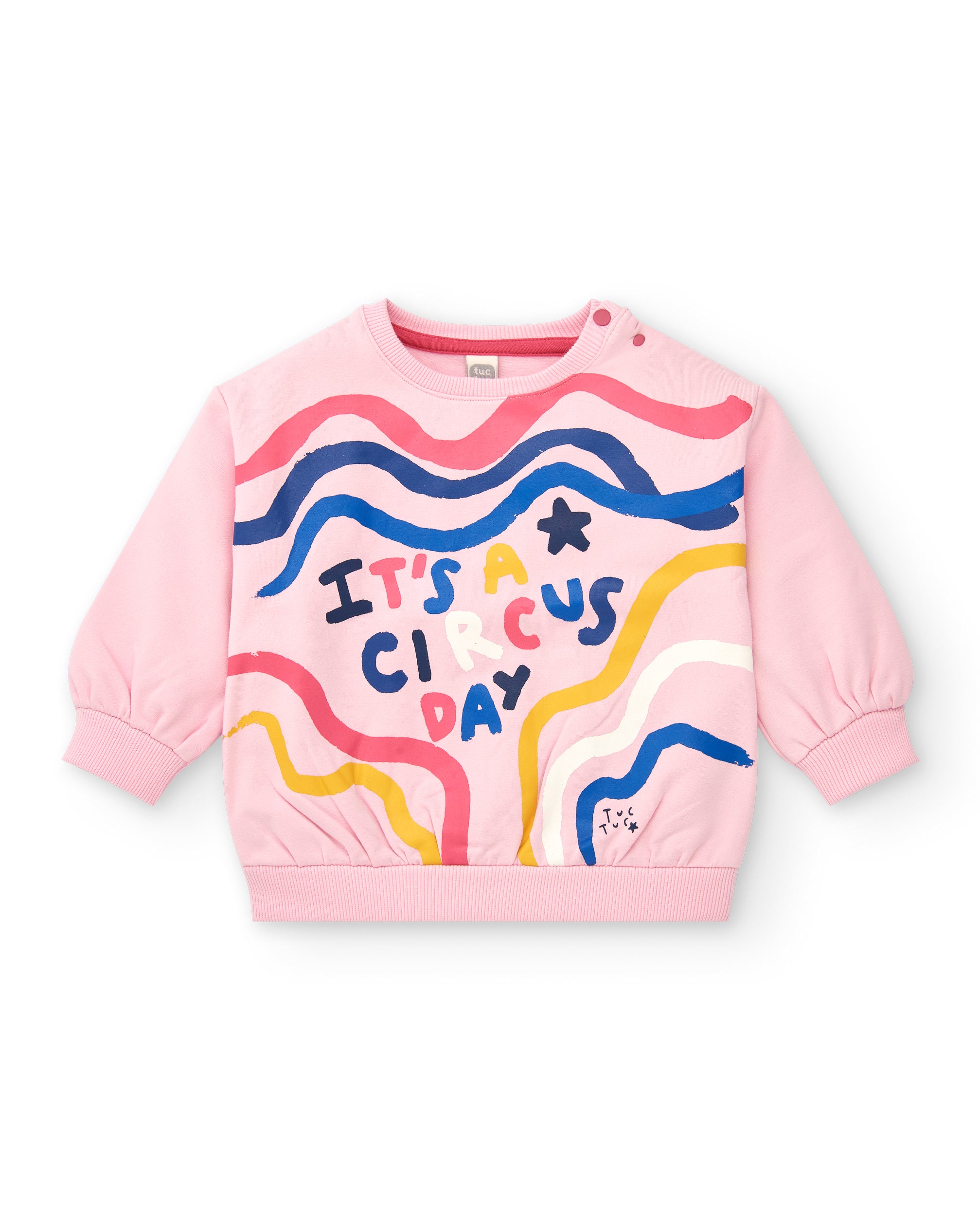 Sudadera felpa niña en rosa con estampado colección Amazing