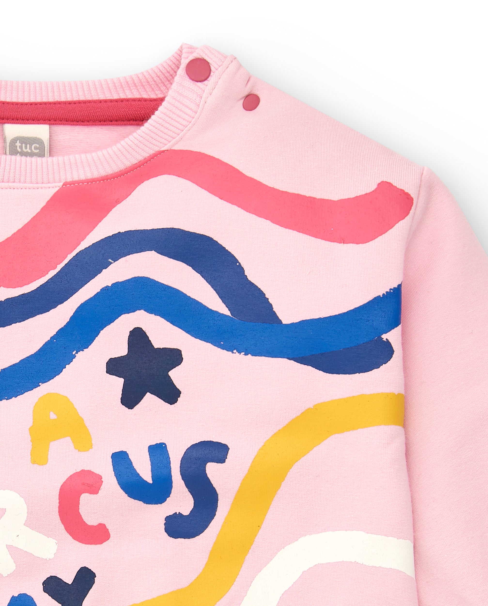 Sudadera felpa niña en rosa con estampado colección Amazing