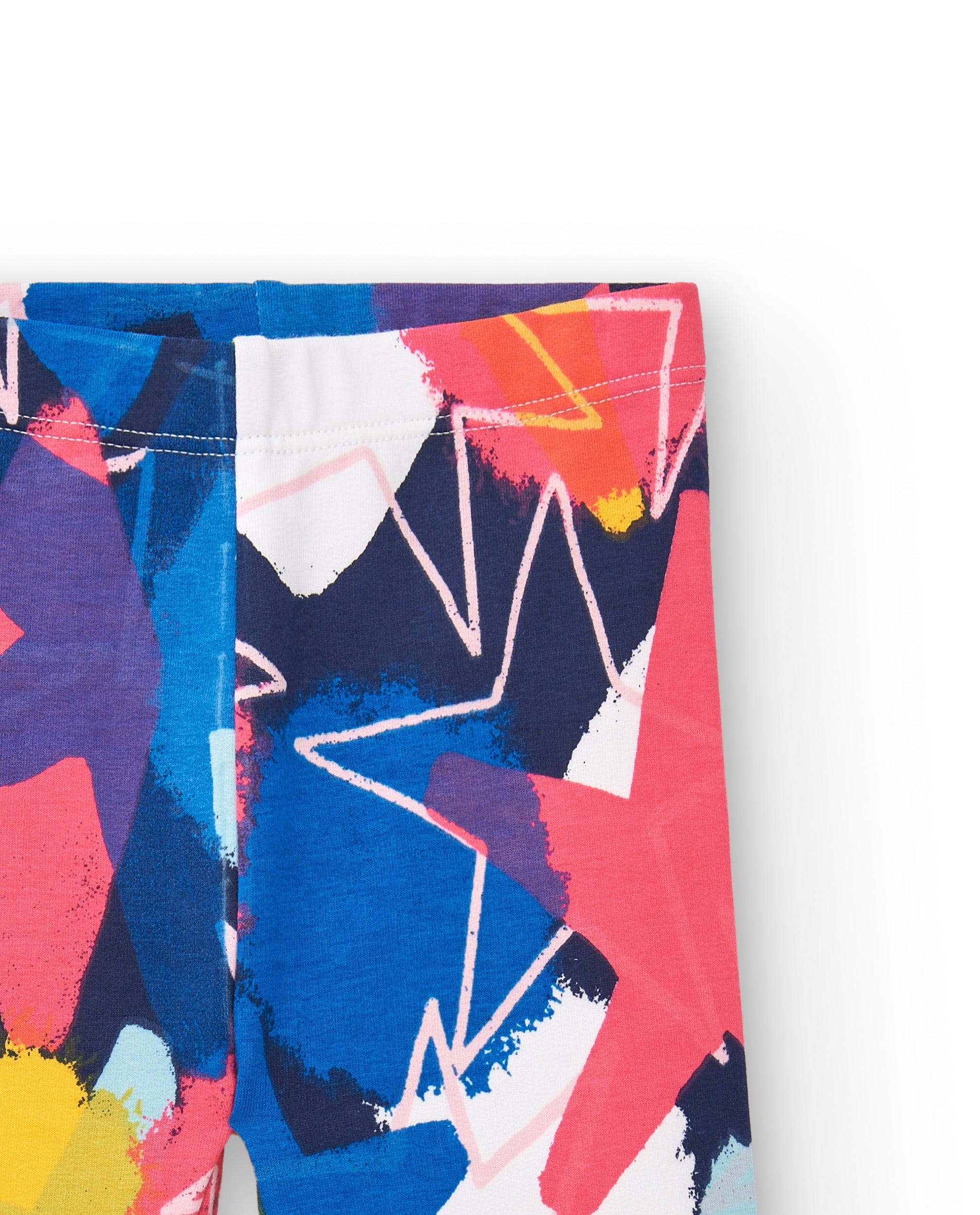 Leggings niña en azul y fucsia con estampado de estrellas