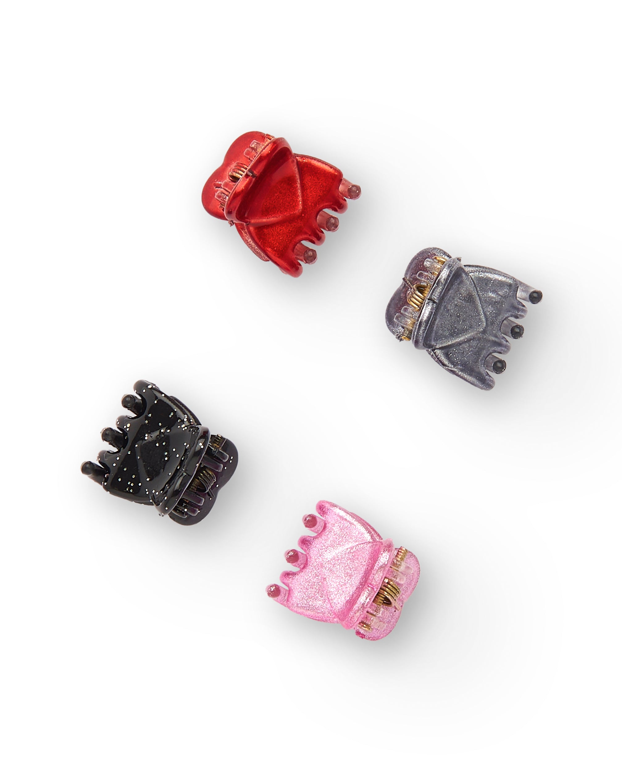 Pack de mini ganchos de cabello con forma de corona en colores