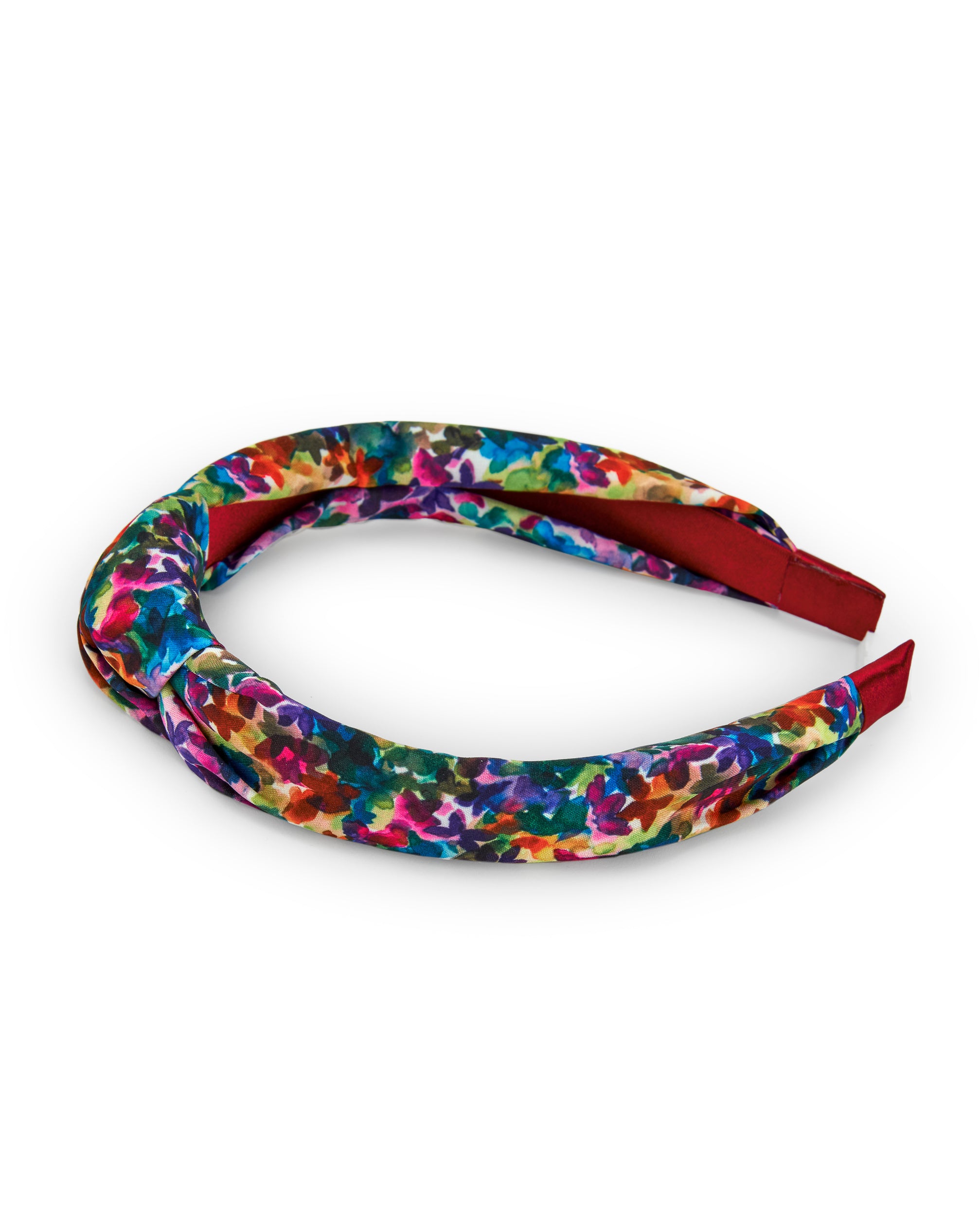 Diadema acolchada con estampado floral multicolor para niña