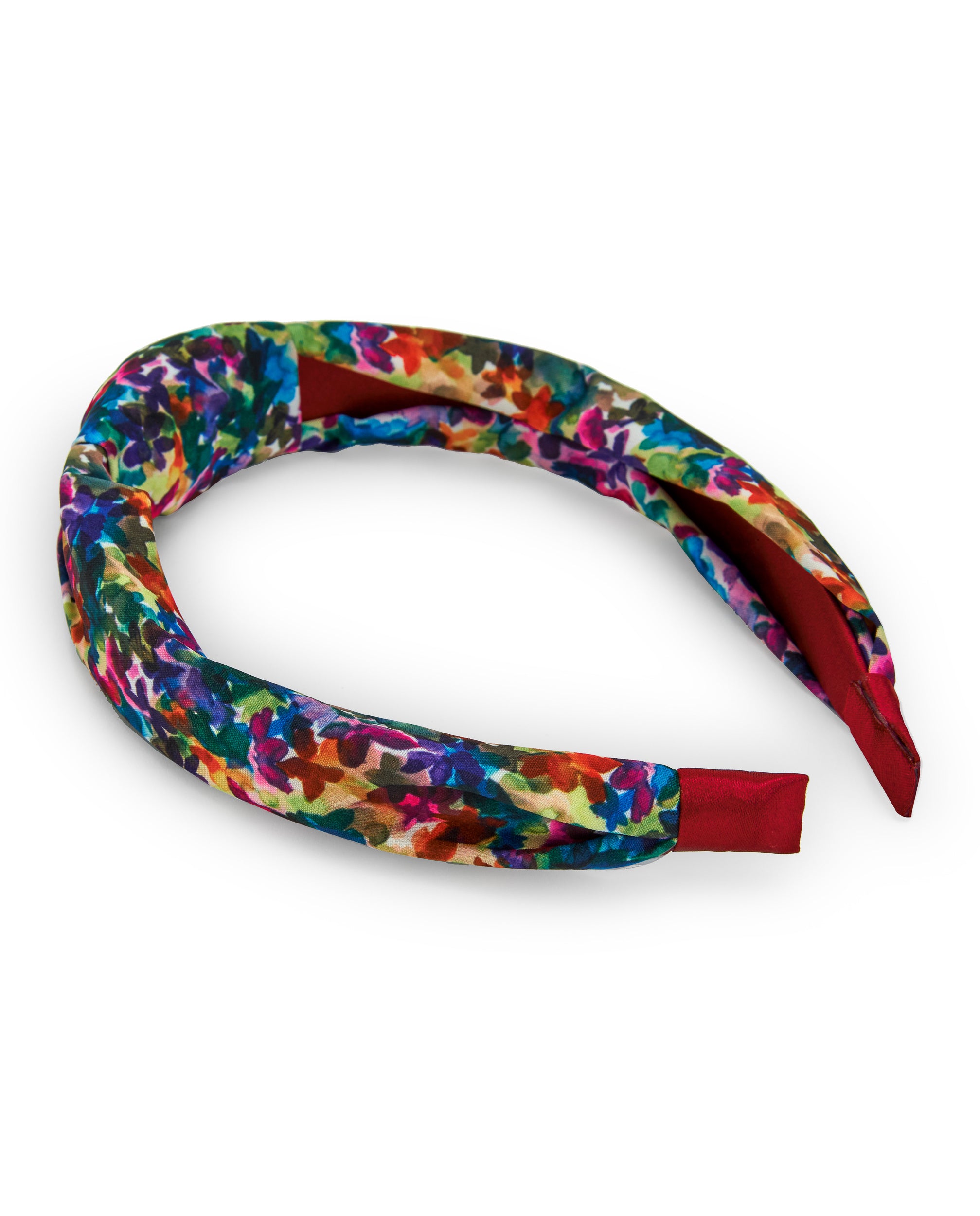 Diadema acolchada con estampado floral multicolor para niña