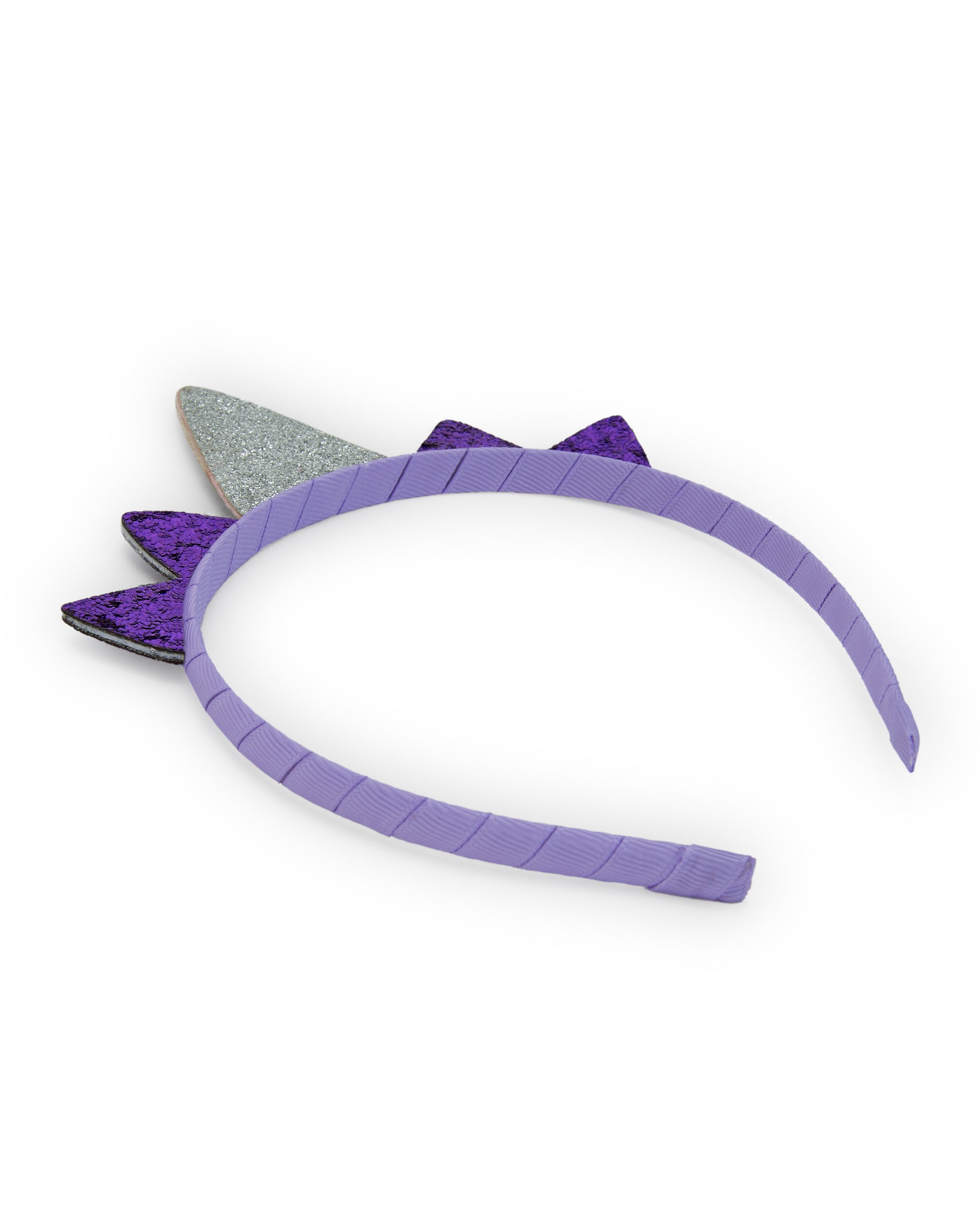 Diadema lila con detalles de triángulos brillantes para niña