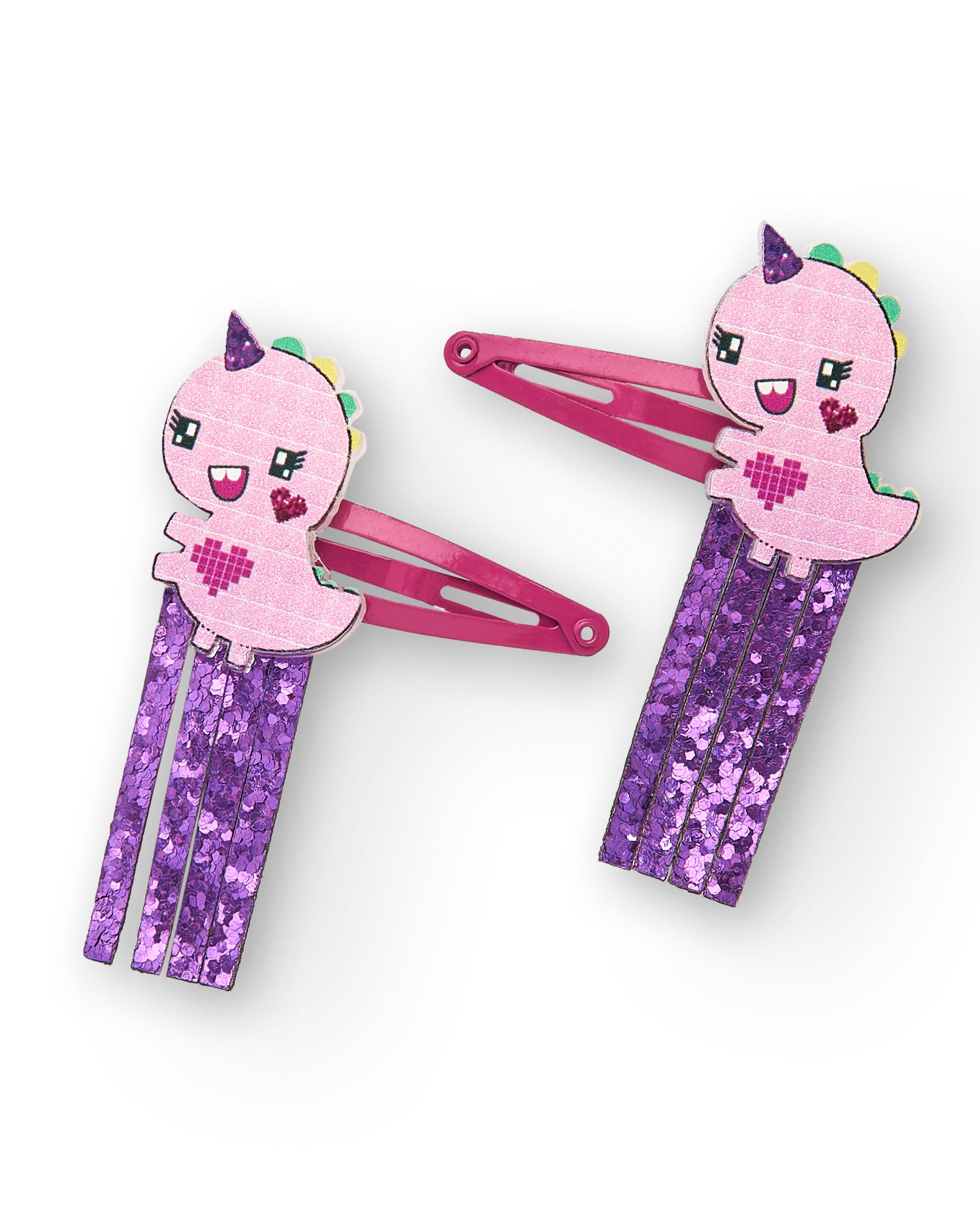 Clips para el cabello con diseño de dinosaurio unicornio y
