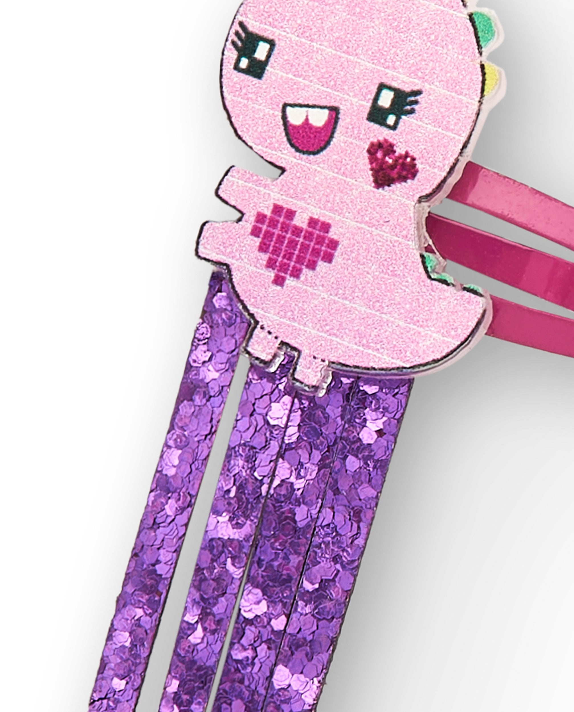 Clips para el cabello con diseño de dinosaurio unicornio y