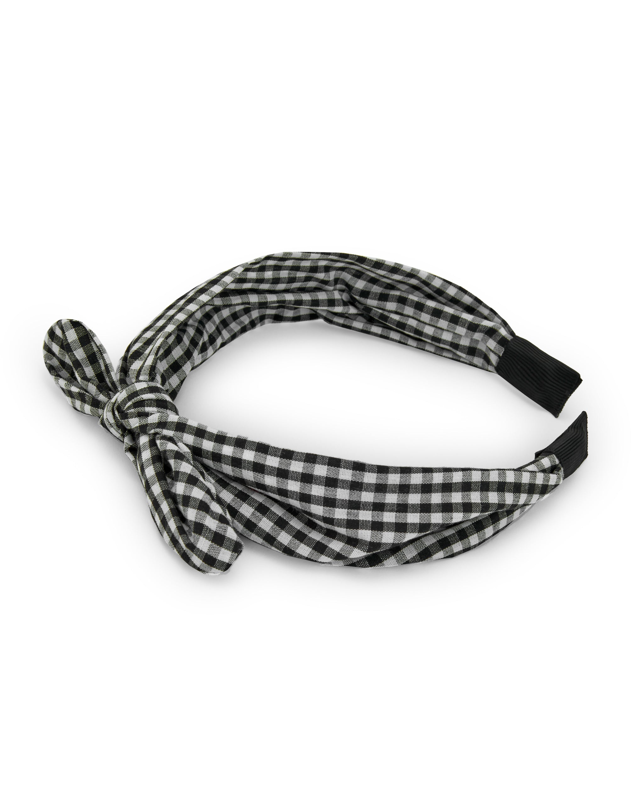 Diadema de tela con estampado de cuadros vichy para niña