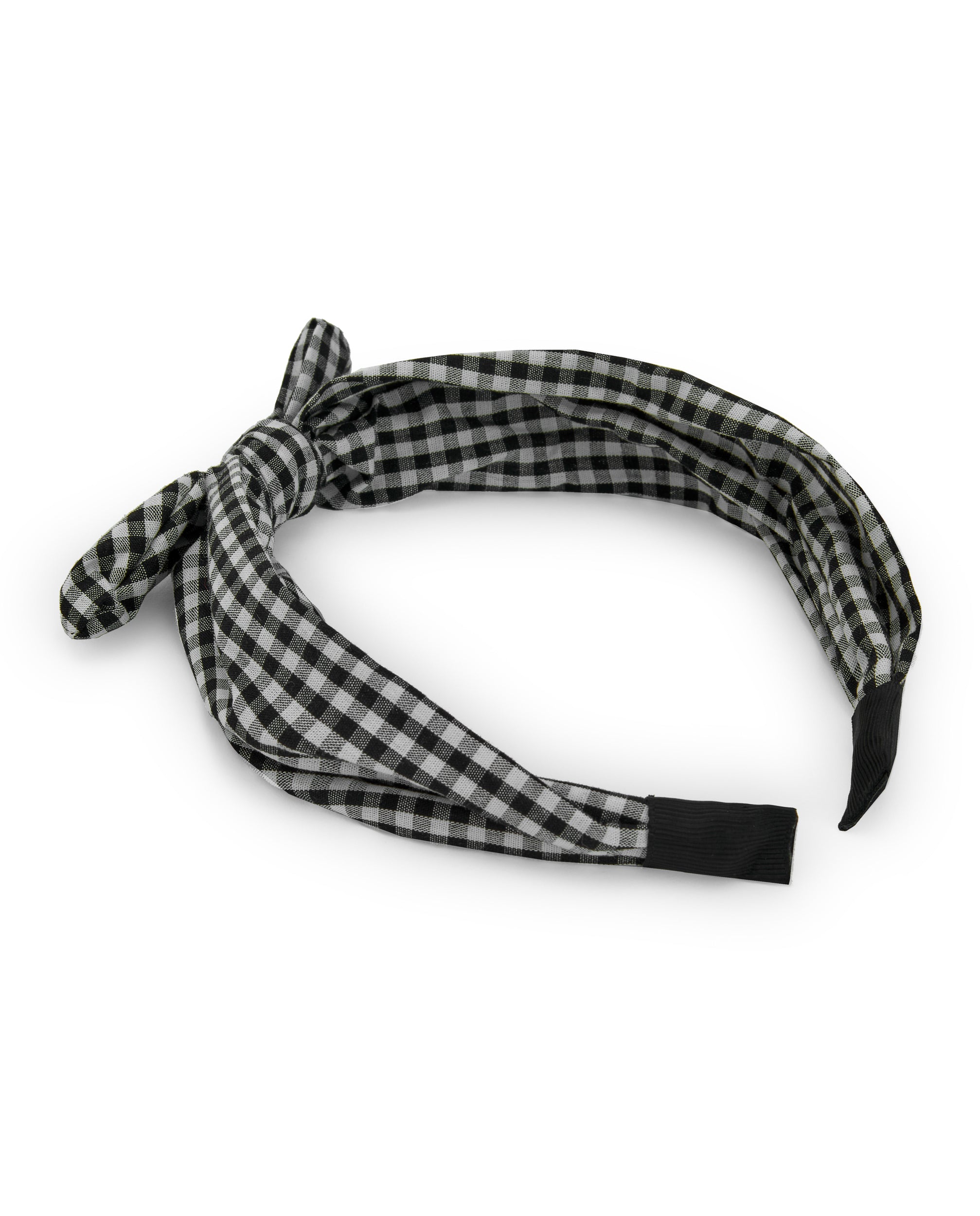 Diadema de tela con estampado de cuadros vichy para niña
