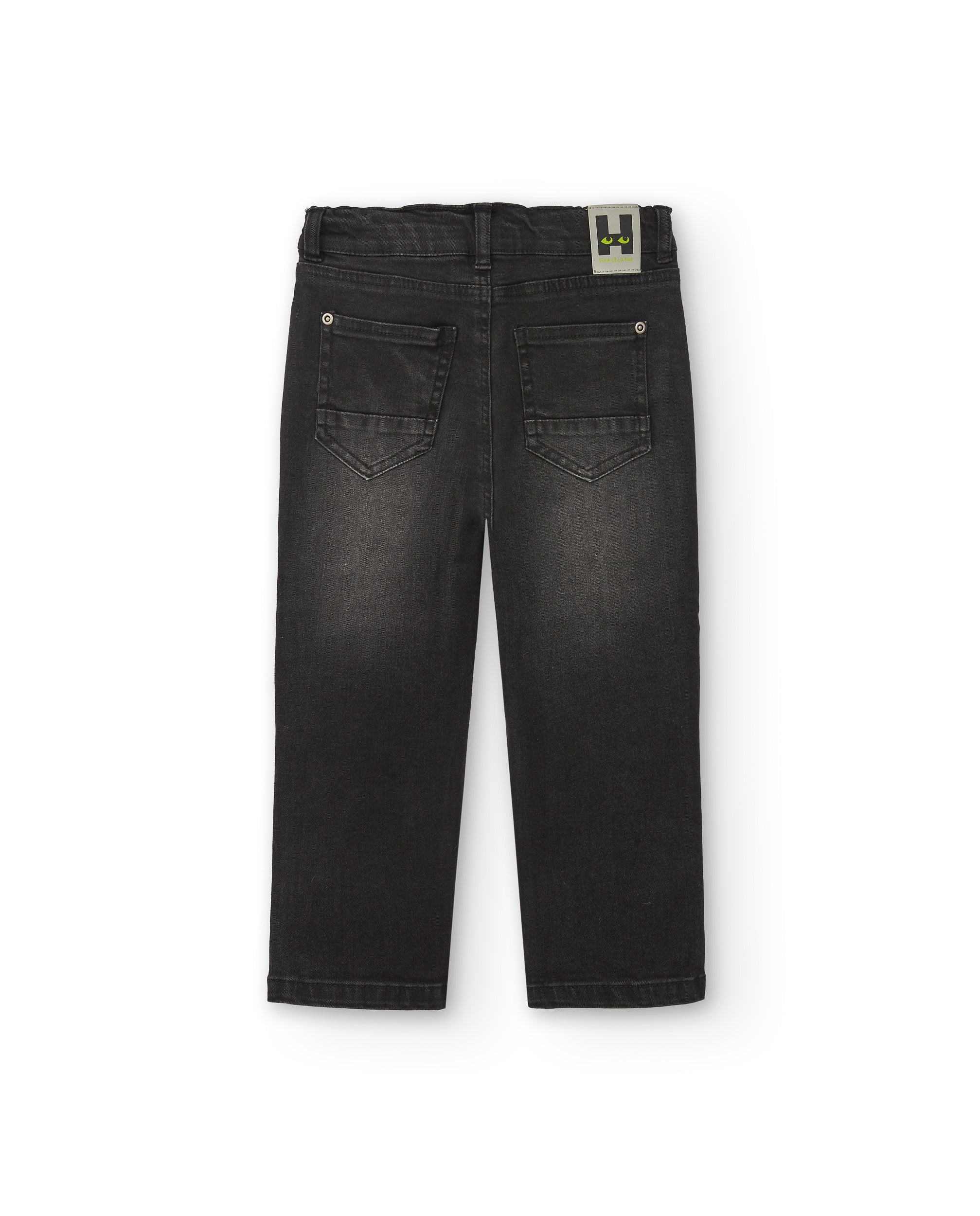 Pantalones vaqueros negros con parches decorativos para niño de