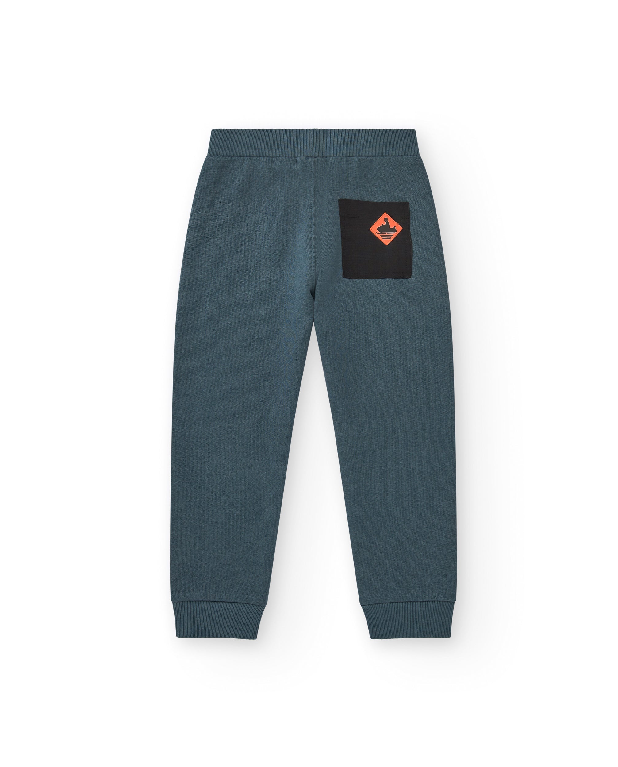 Pantalón jogger azul con bolsillos contrastantes para niño de