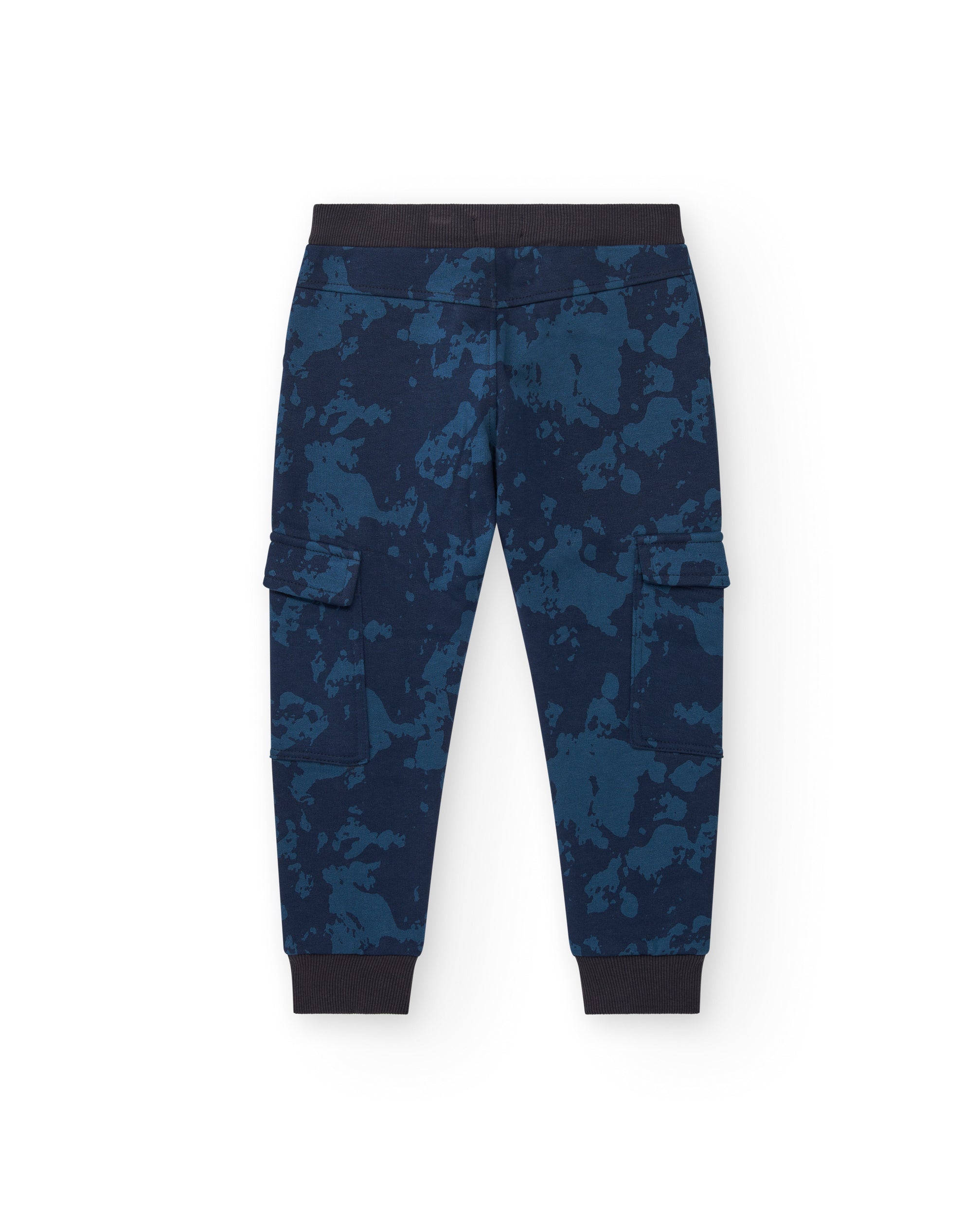 Pantalones cargo con estampado camuflaje azul para niño