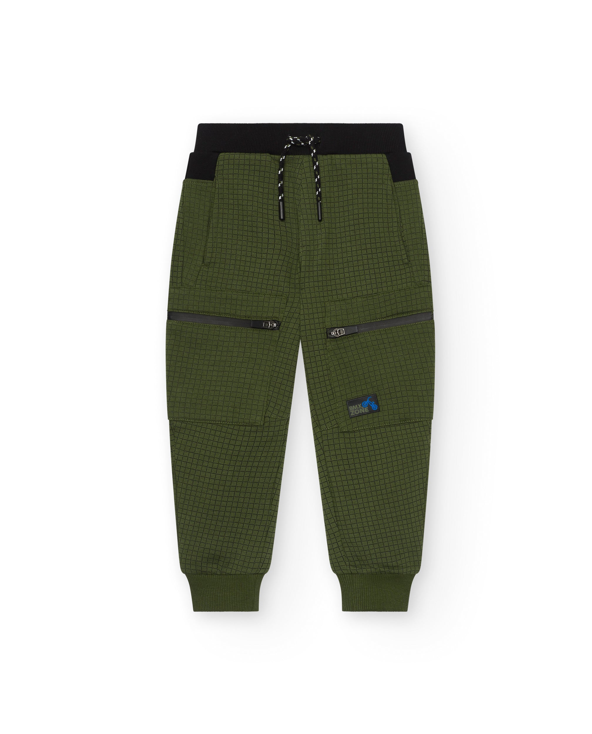 Pantalón verde con detalles de cremallera para niño de la