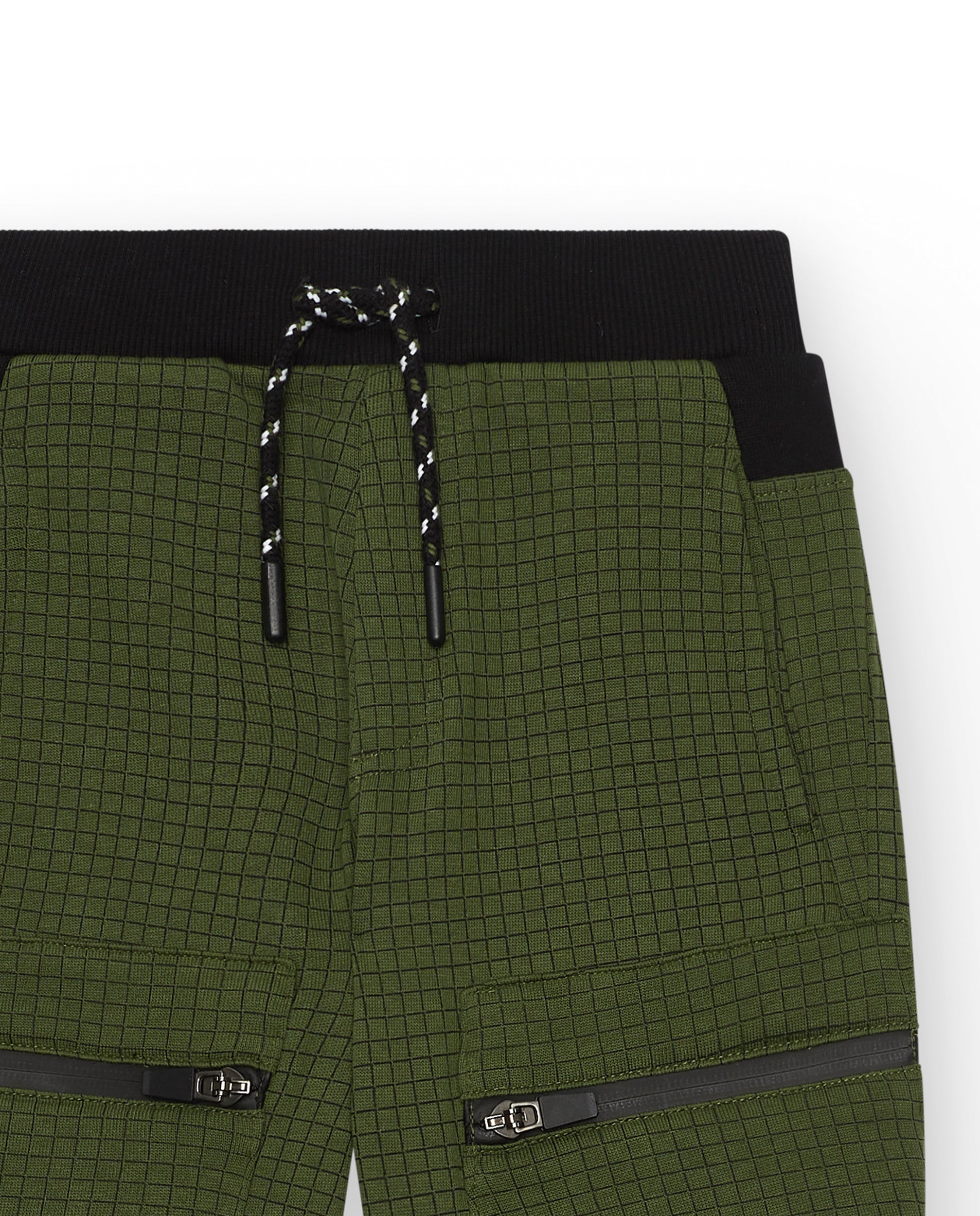 Pantalón verde con detalles de cremallera para niño de la