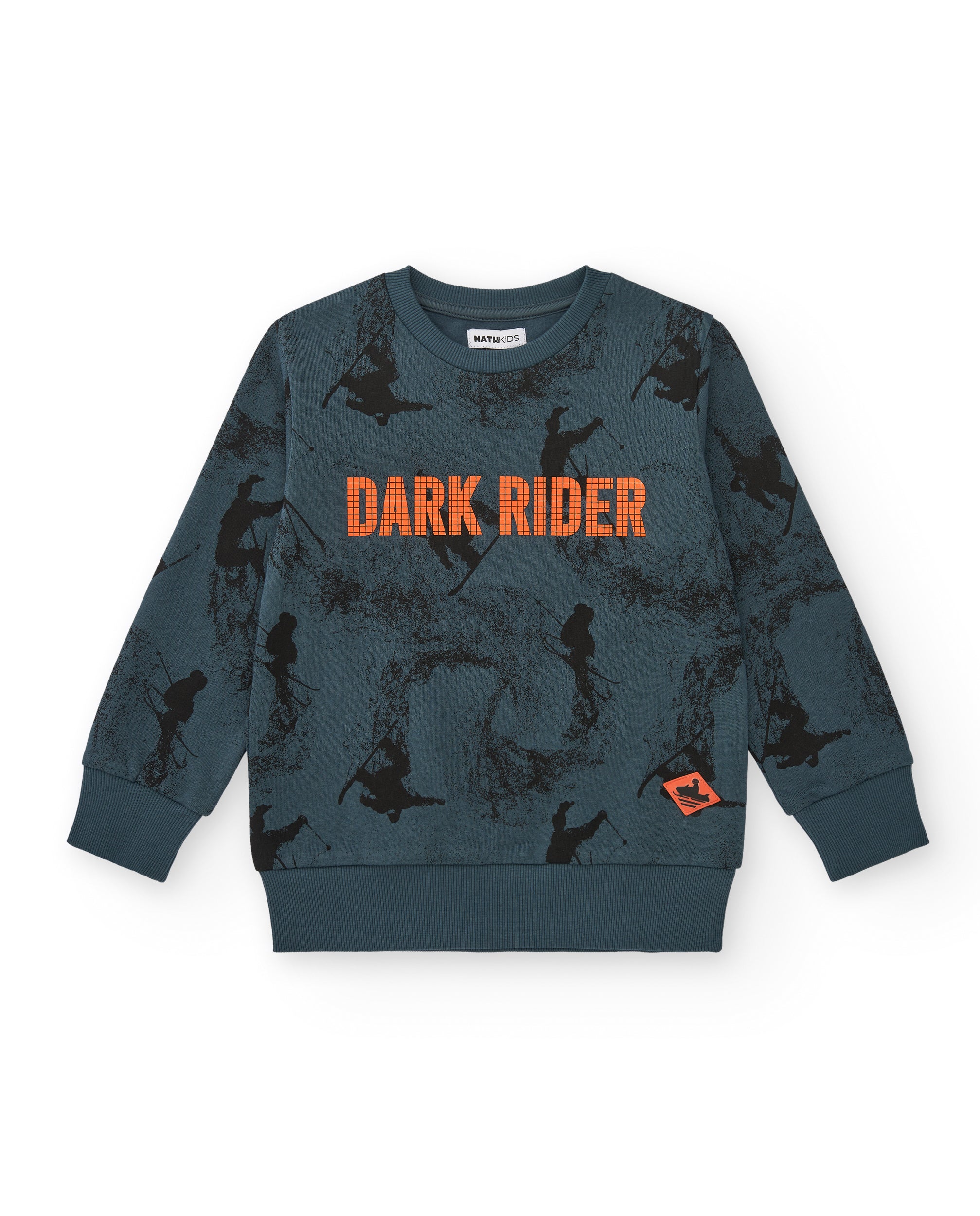 Sudadera estampada en azul oscuro para niño de la colección