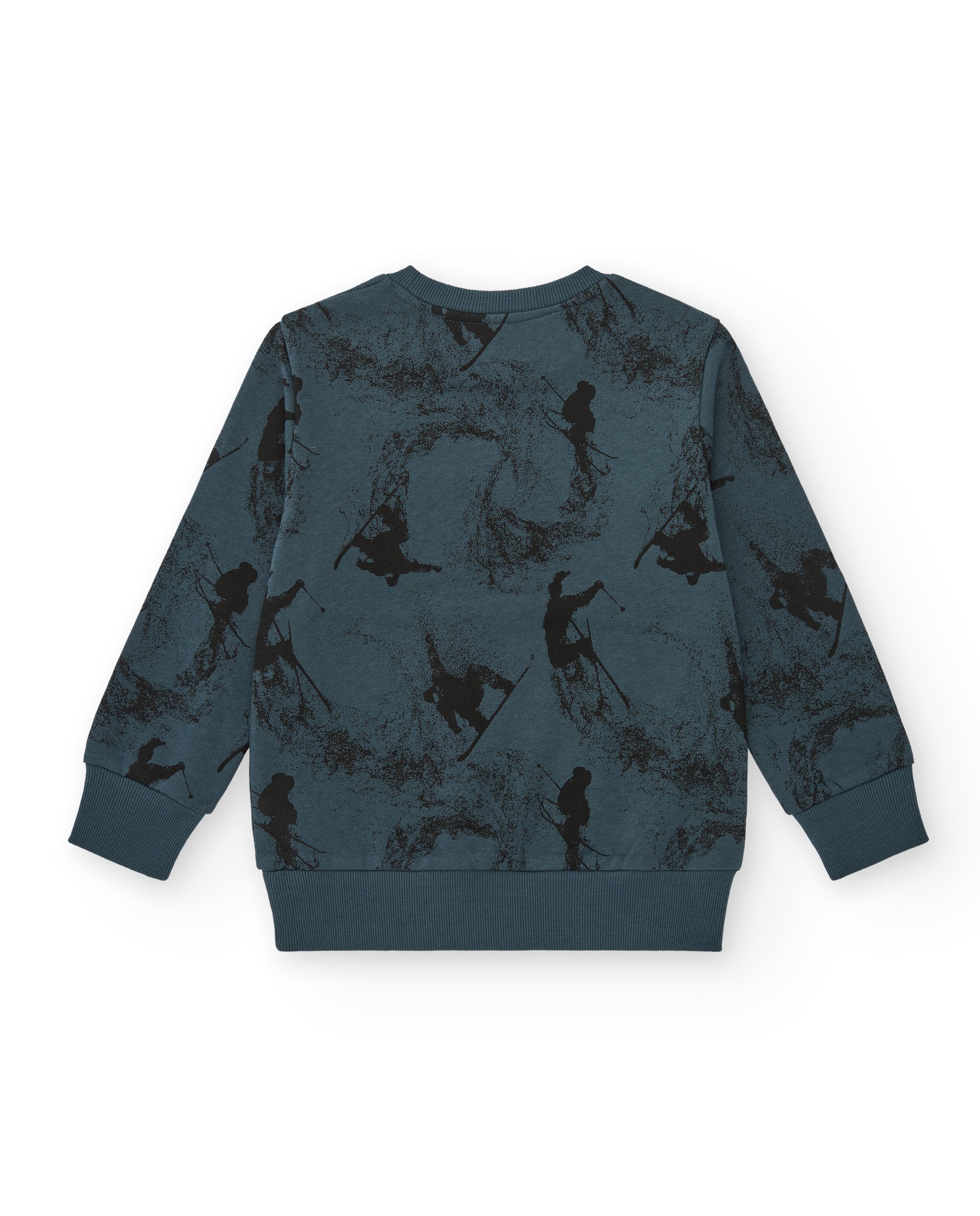Sudadera estampada en azul oscuro para niño de la colección