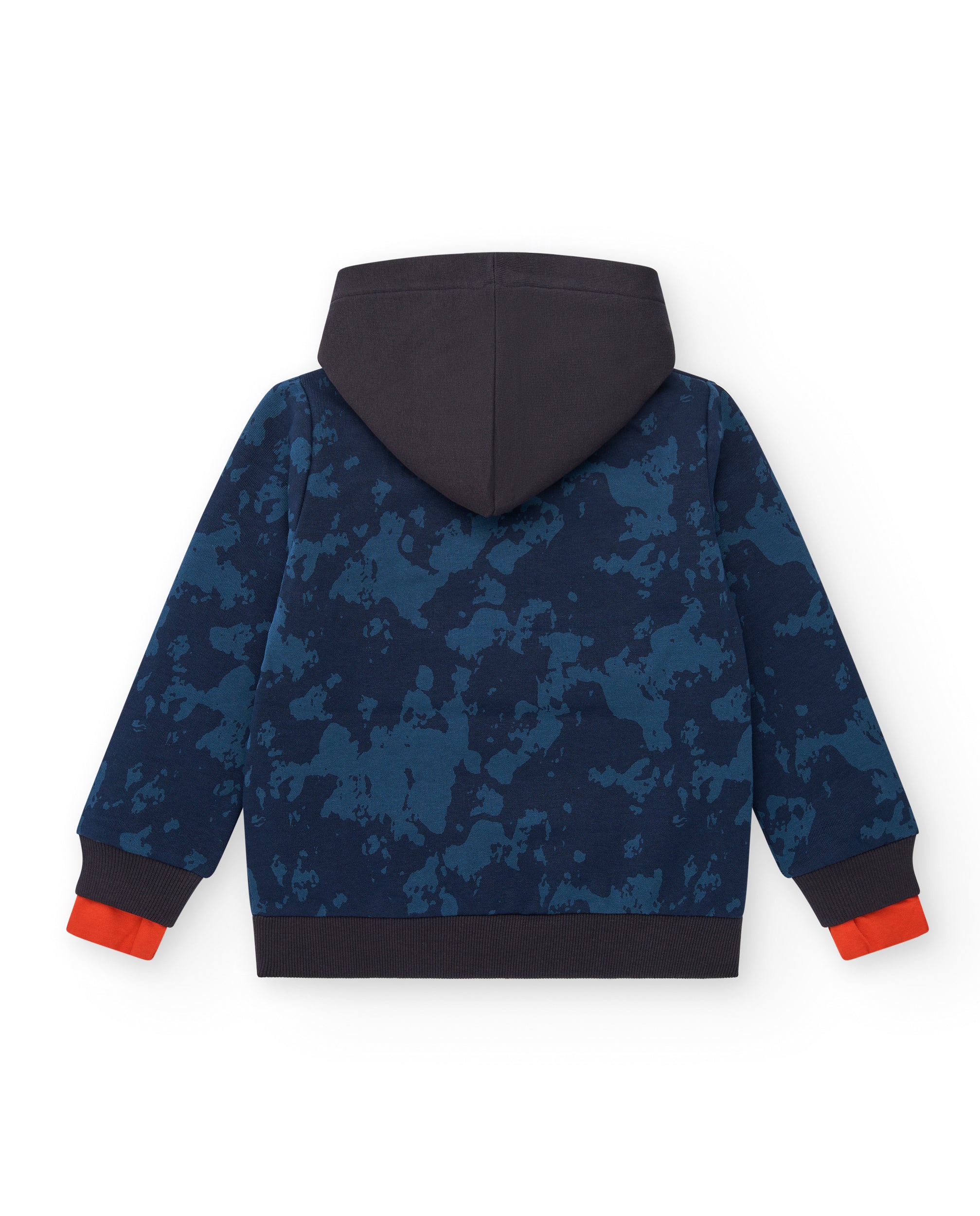 Sudadera con capucha y bolsillo frontal camuflaje para niño