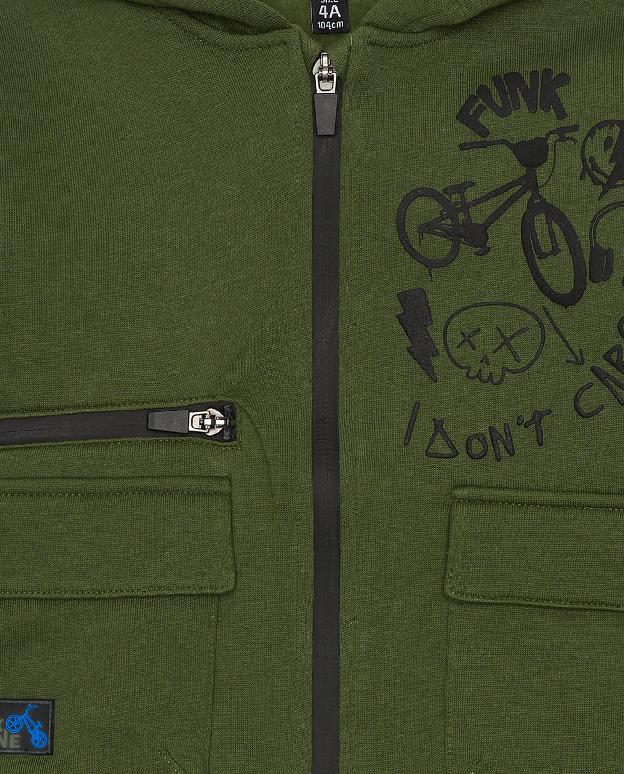Sudadera verde con capucha y estampado gráfico para niño de la