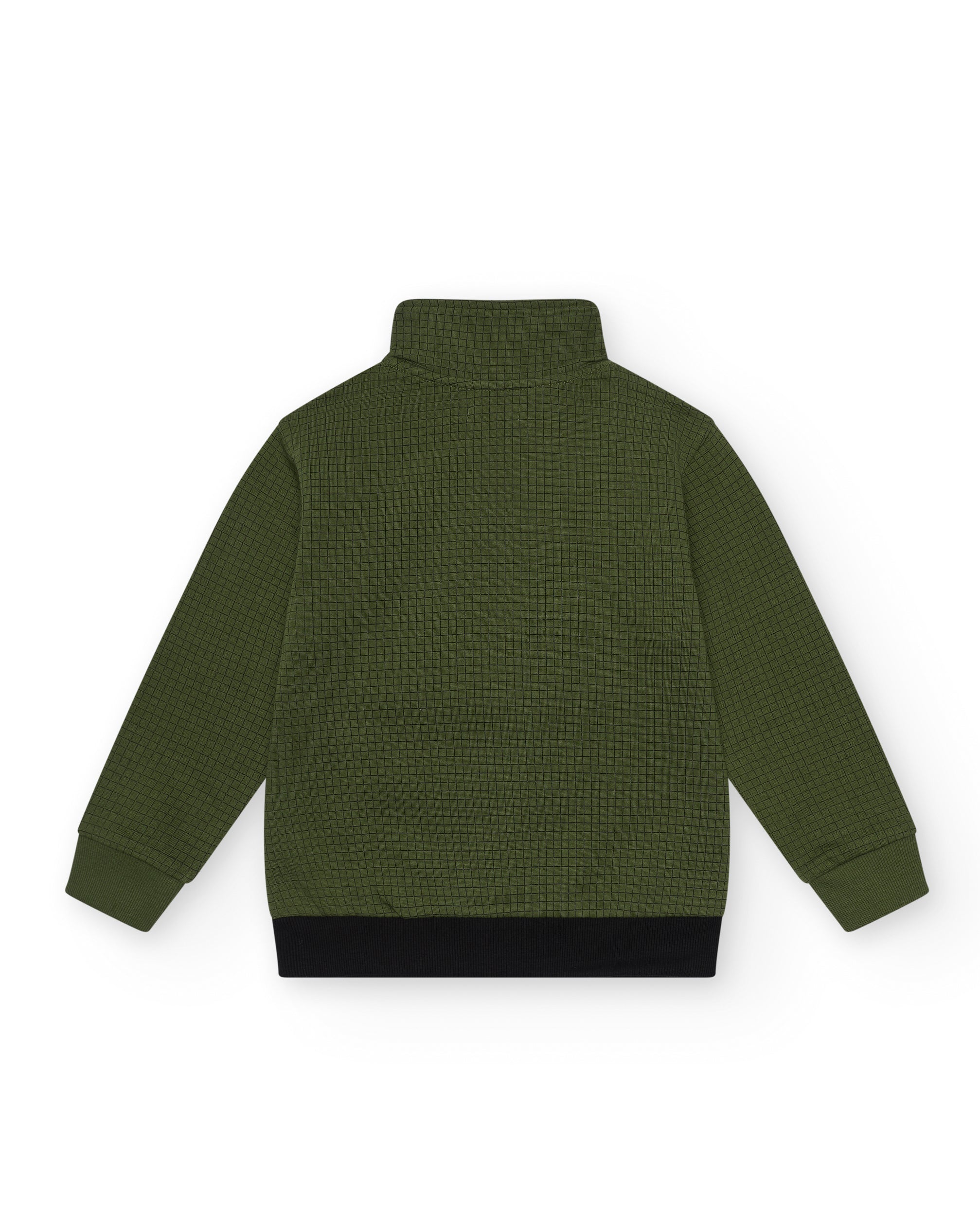 Sudadera verde con bolsillo delantero y cremallera para niño de