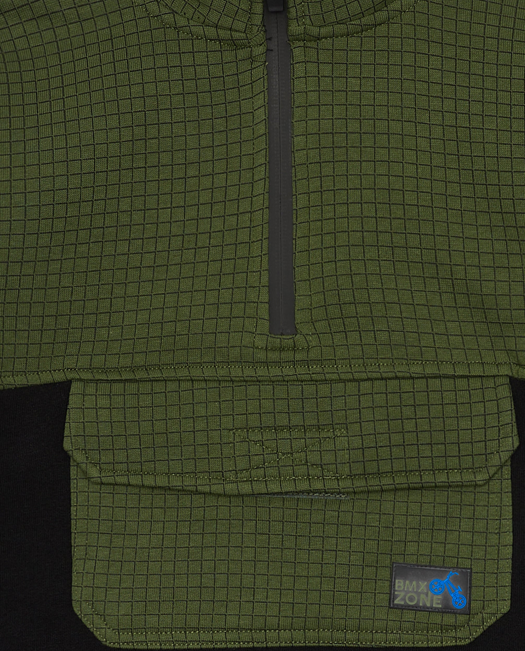Sudadera verde con bolsillo delantero y cremallera para niño de