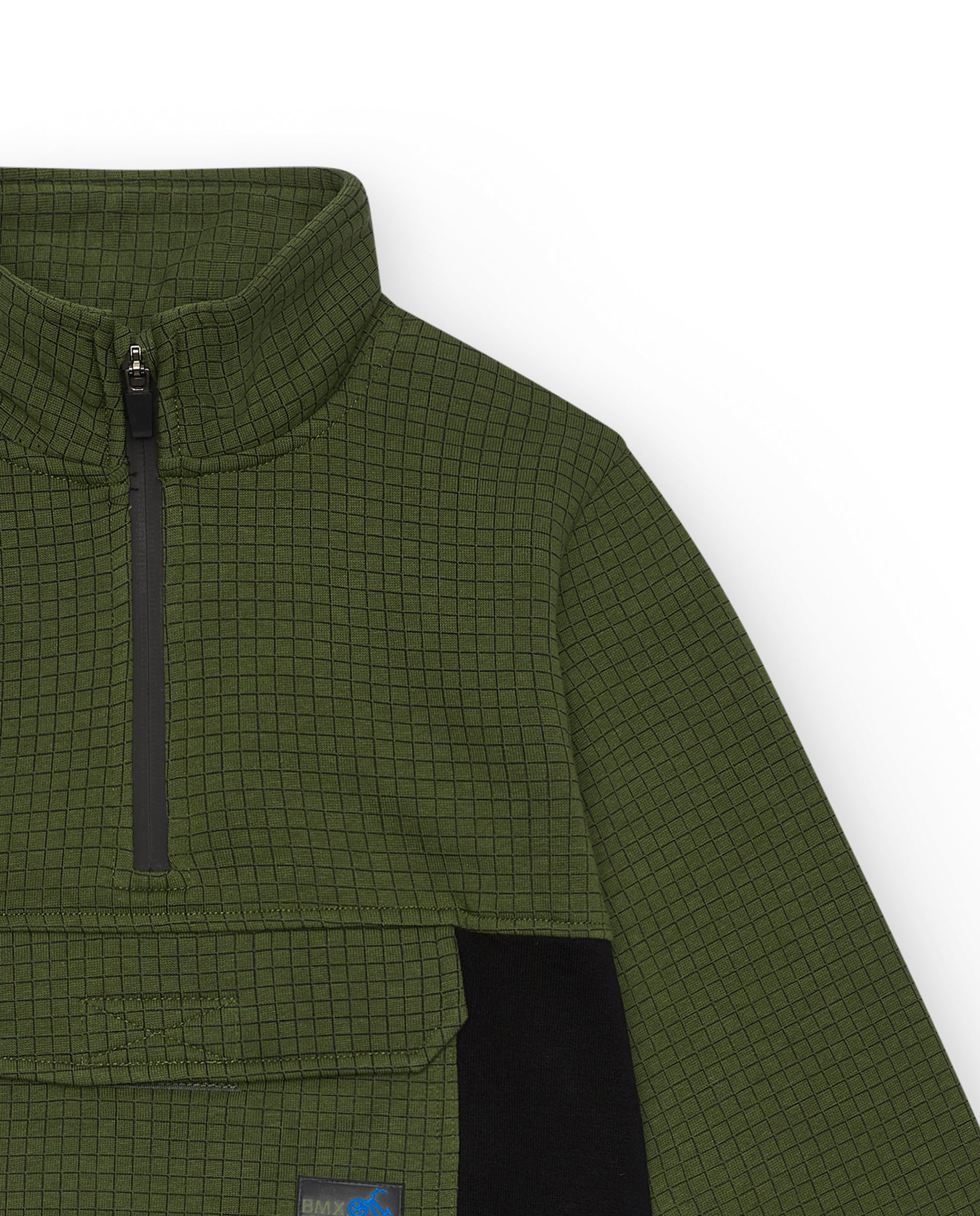Sudadera verde con bolsillo delantero y cremallera para niño de