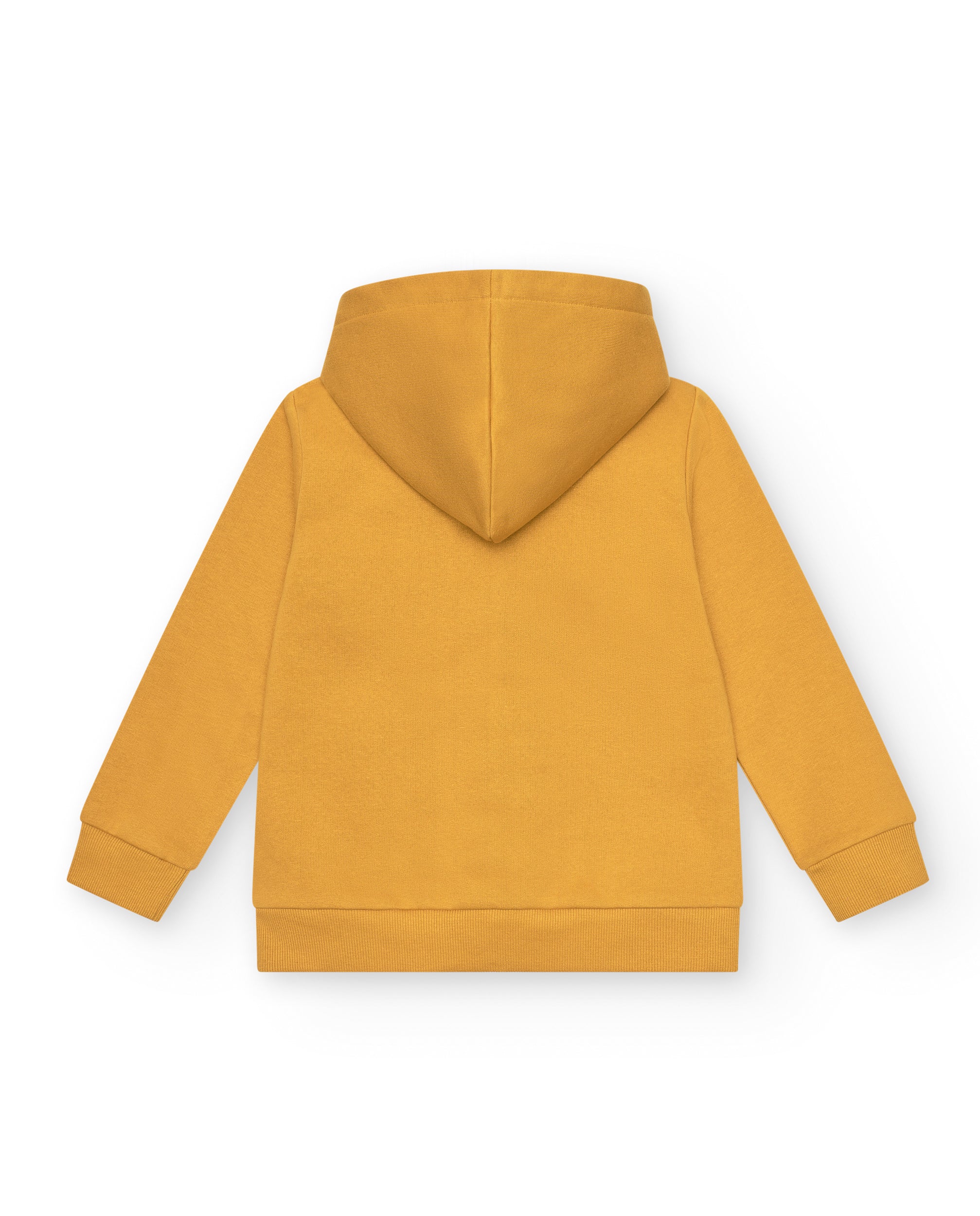 Sudadera amarilla con capucha y cremallera para niño colección
