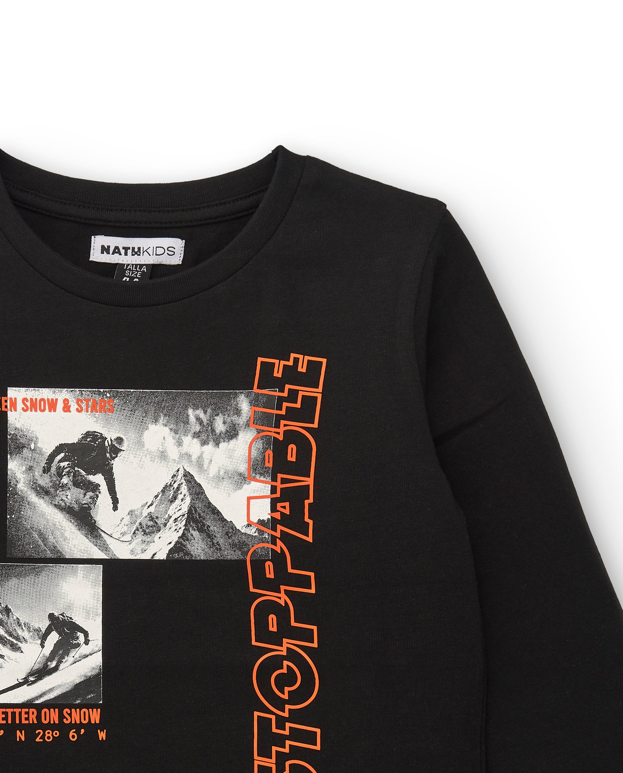 Camiseta negra estampada para niño de la colección Dark Rider