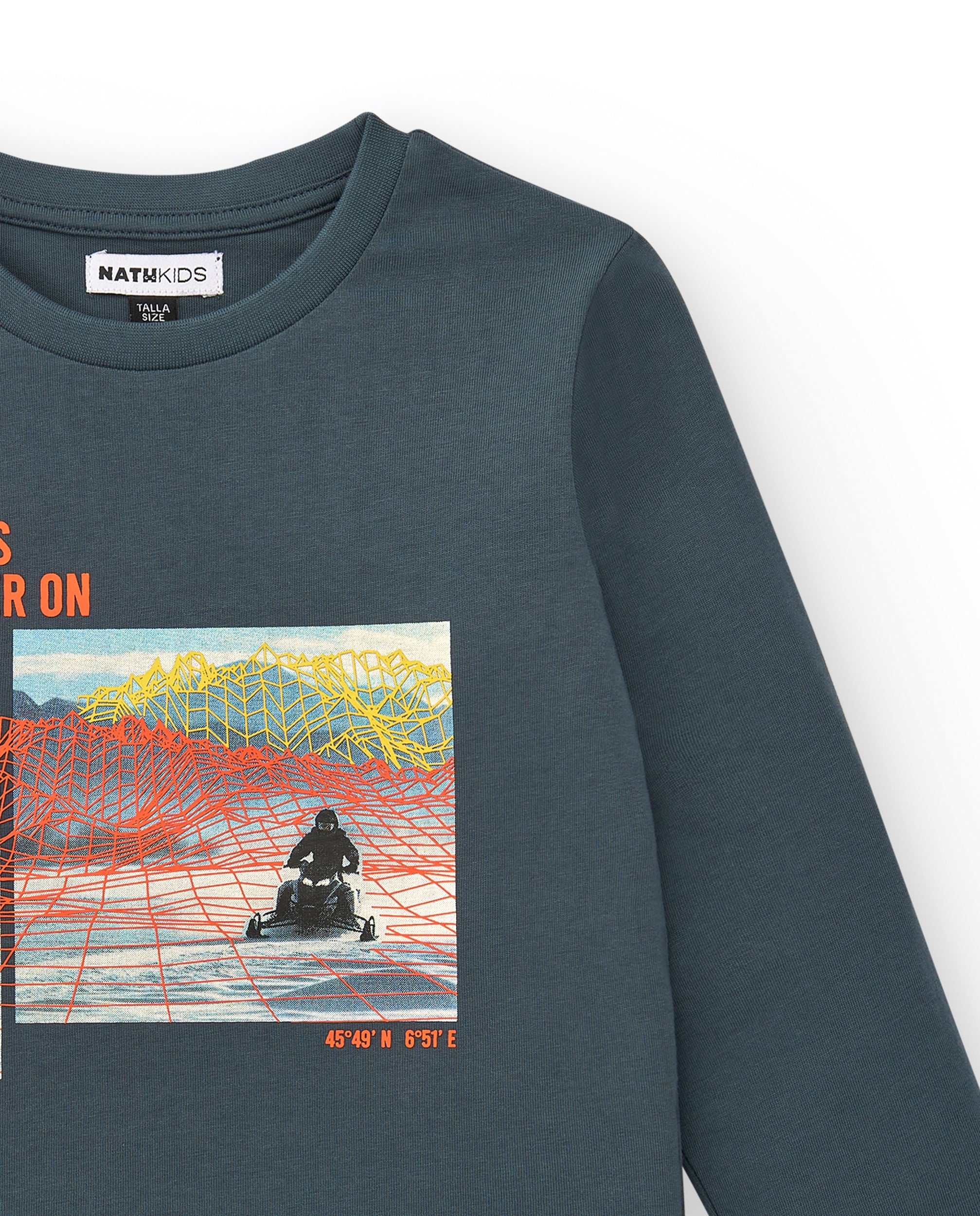 Camiseta azul con estampado para niño de la colección Dark Rider