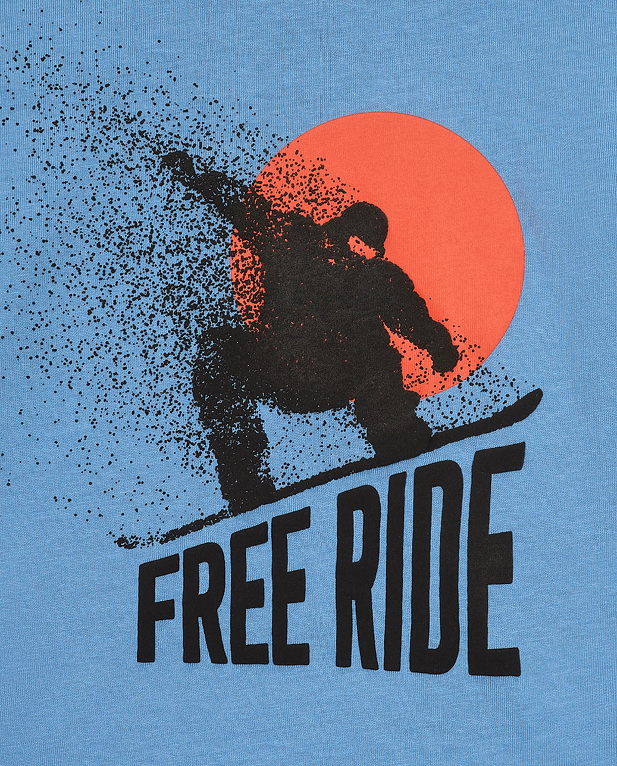 Camiseta azul con estampado "Free Ride" para niño de la