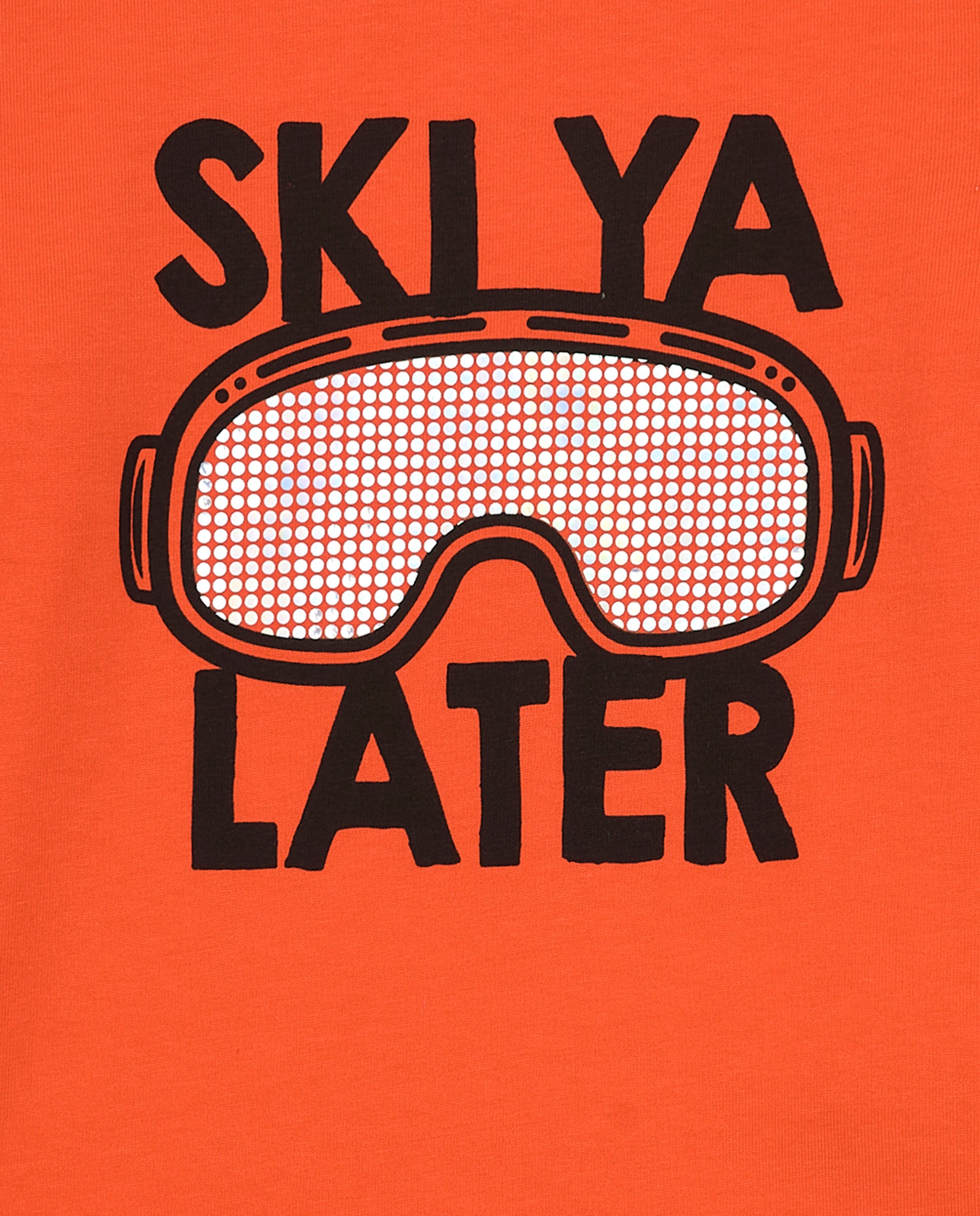 Camiseta naranja con estampado "Ski Ya Later" para niño de la